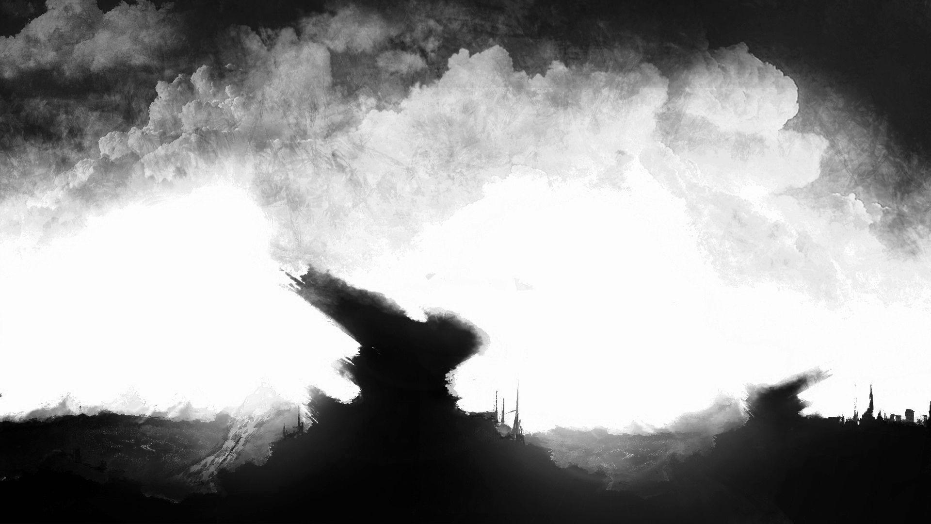 1920x1080 Dark surreal black white sky clouds wallpaperx1080