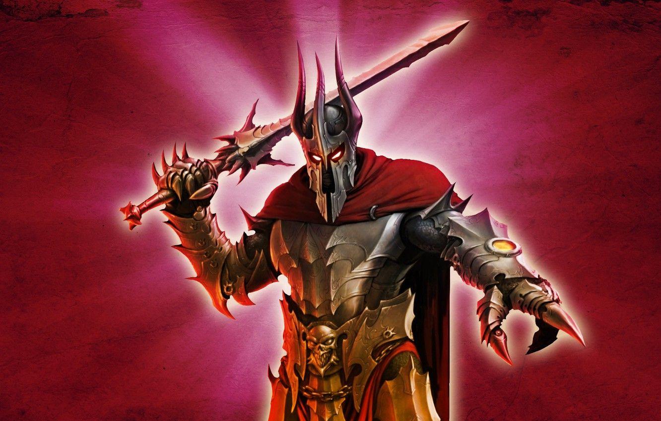 1332x850 Wallpaper red, background, sword, Overlord, armor, Lord image