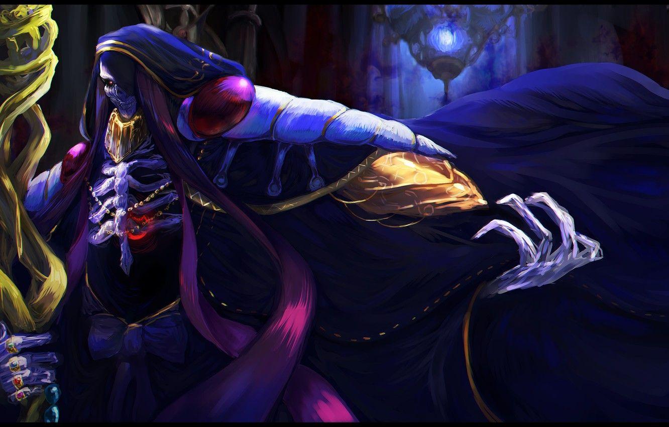 1332x850 Wallpaper Overlord, Art, Leach, Necromancer, Ainz Ooal Gown image
