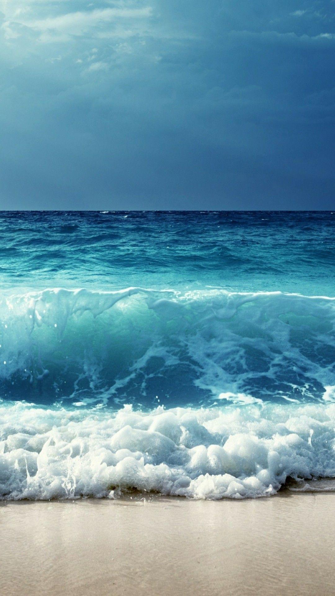 1080x1920 iPhone Wallpaper. Sky, Body of water, Sea, Wave, Ocean, Blue