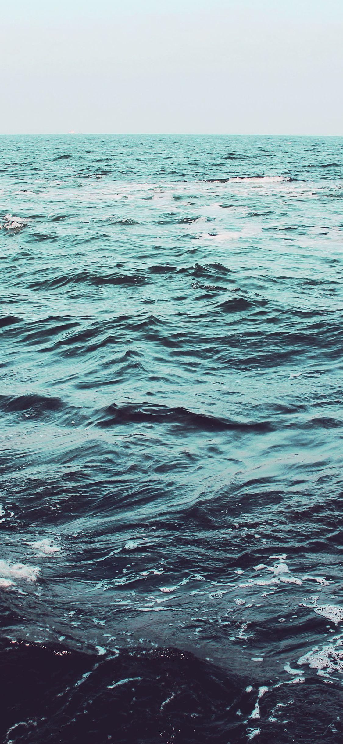 1125x2436 Sea Water Beach Nature Green Wave Wallpaper