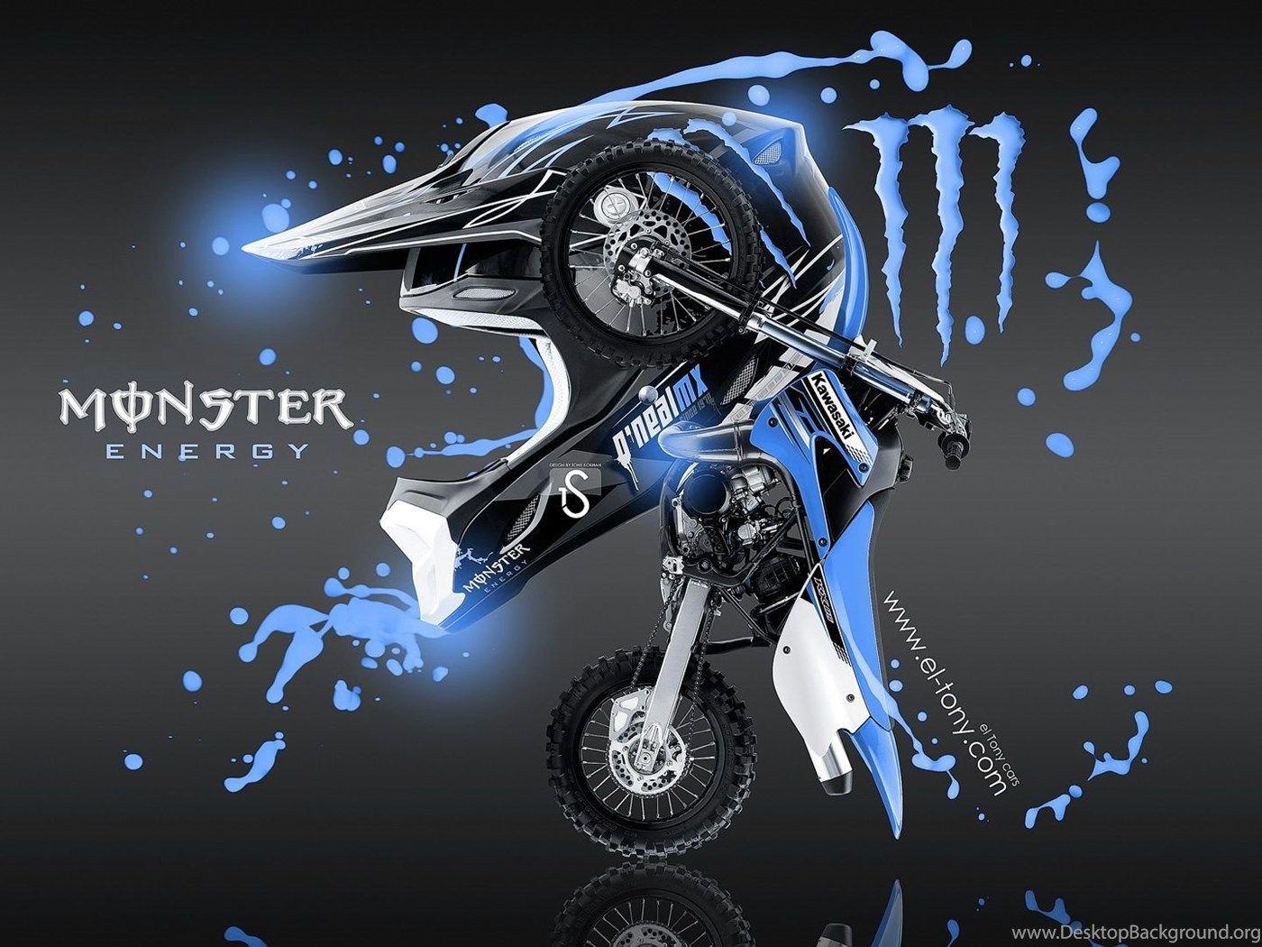 1400x1050 Fantasy Monster Energy Blue Wallpaper HD Desktop Background