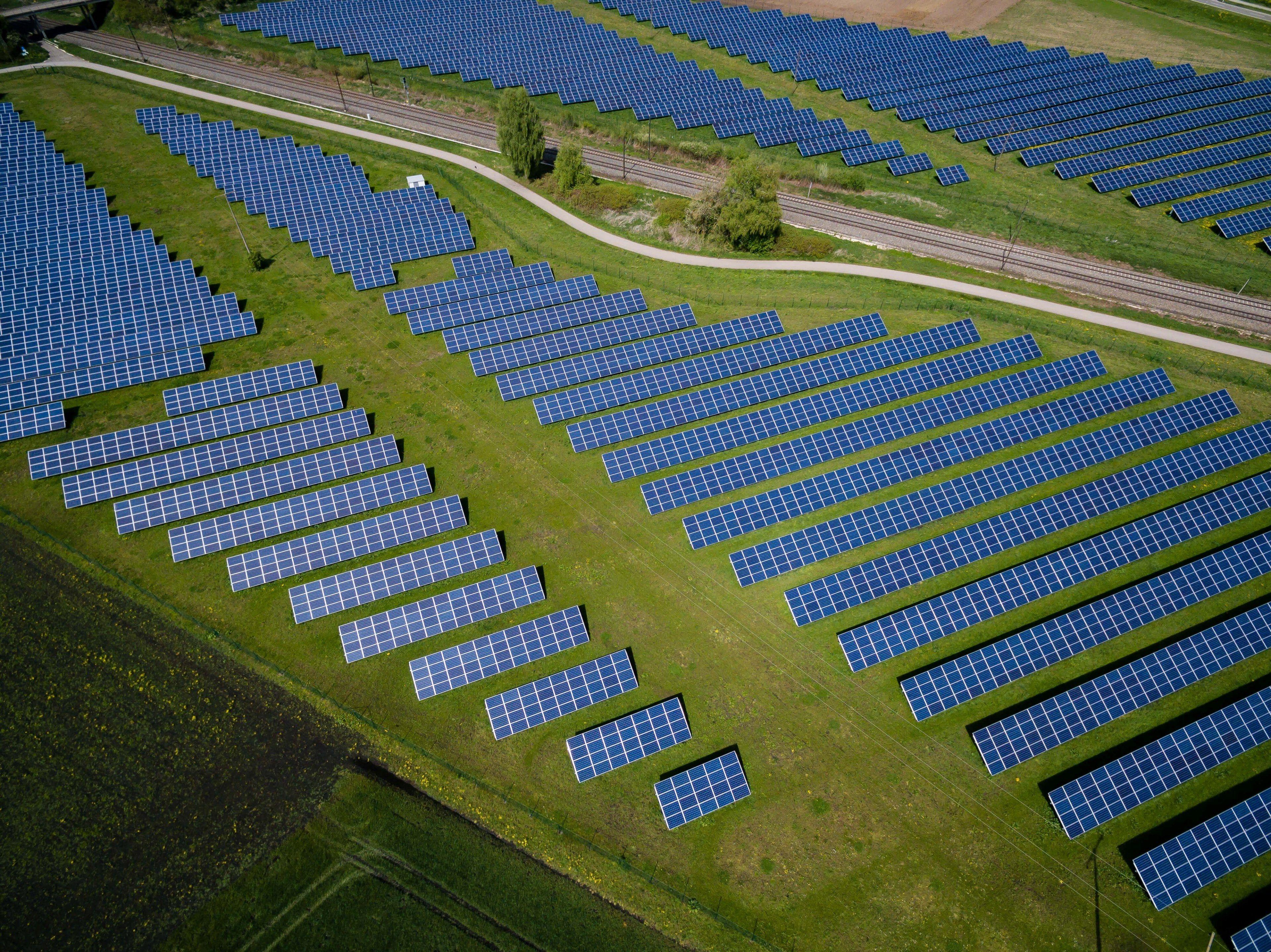 3840x2878 Wallpaper / drone view aerial view solar power