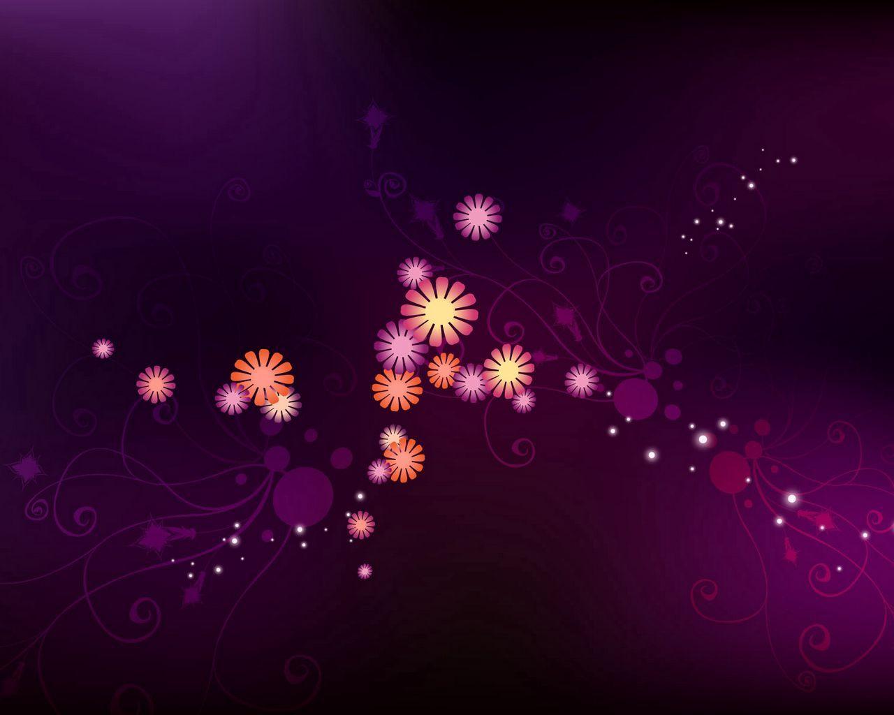 1280x1024 Download wallpaper 1280x1024 flowers, spots, white, black, purple