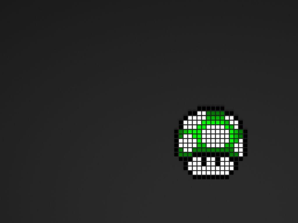 1024x768 Nintendo video games Mario mushrooms pixel art