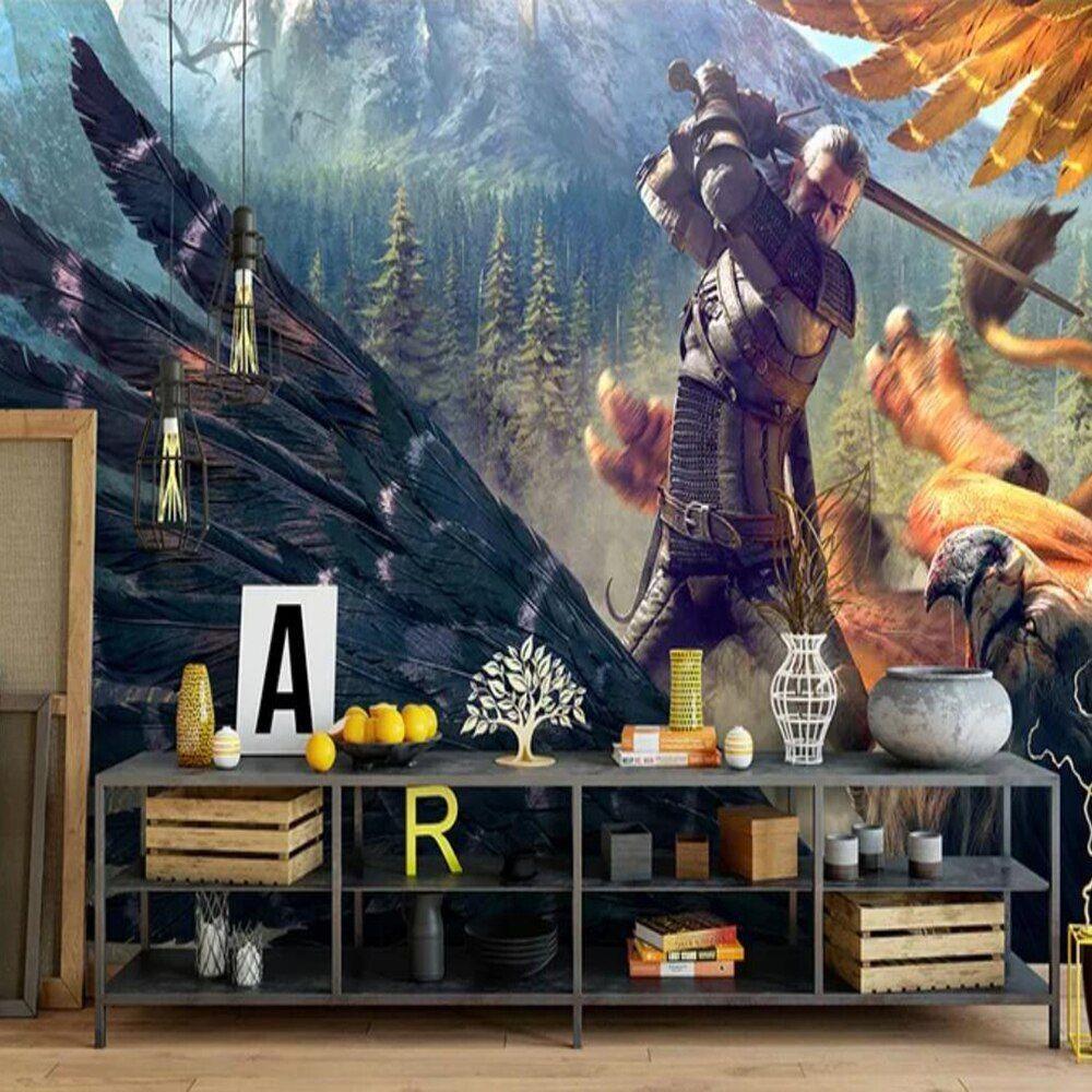 1000x1000 Milofi custom large 3D wallpaper mural game 3D fighting war cyber