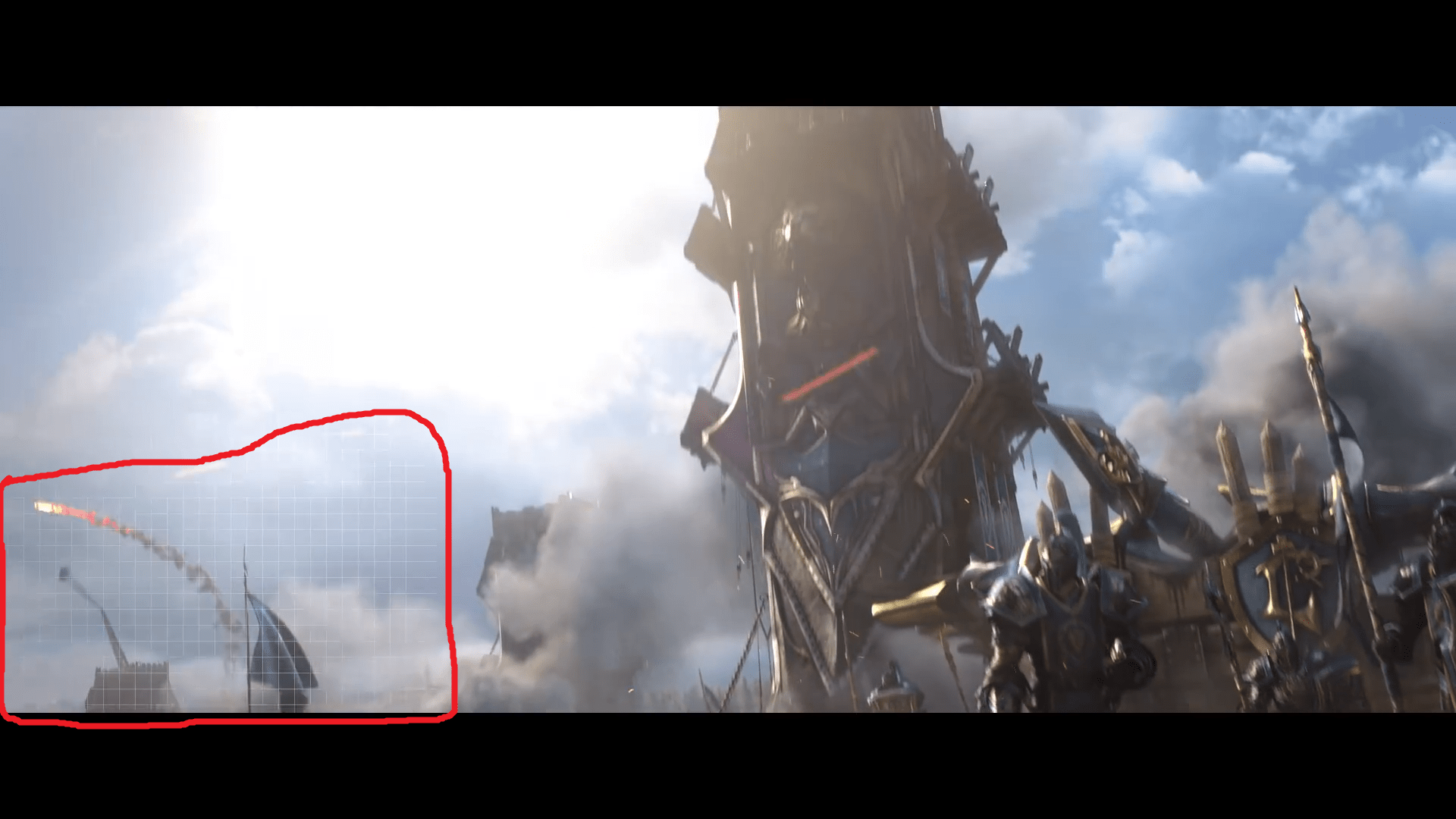 1920x1080 Battle for Azeroth Cinematic has a white grid that appears for a