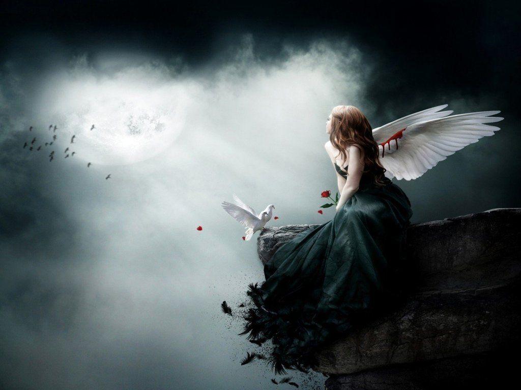 1024x768 Broken Wings Wallpaper. Lonely Drawings