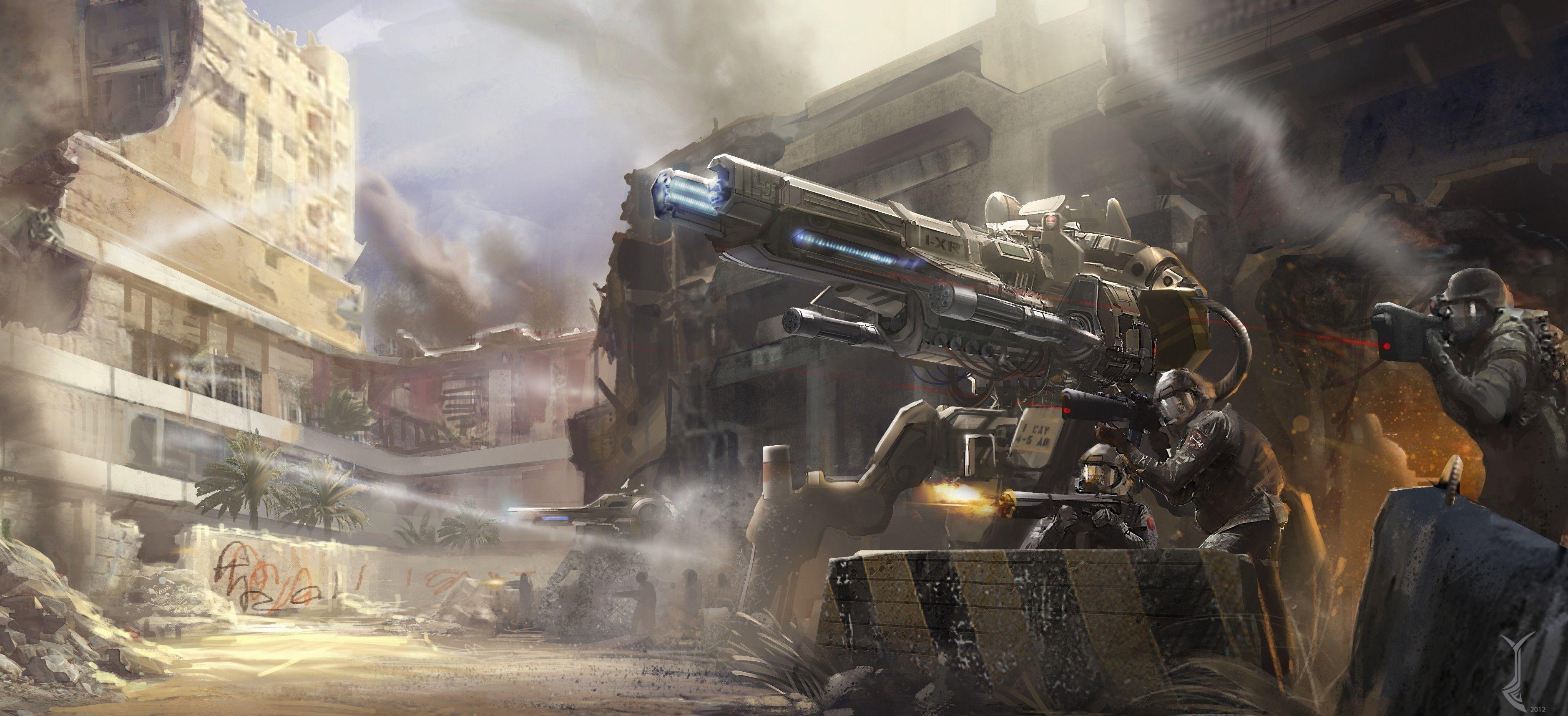 3760x1716 #futuristic, #soldier, #battle, #artwork, wallpaper