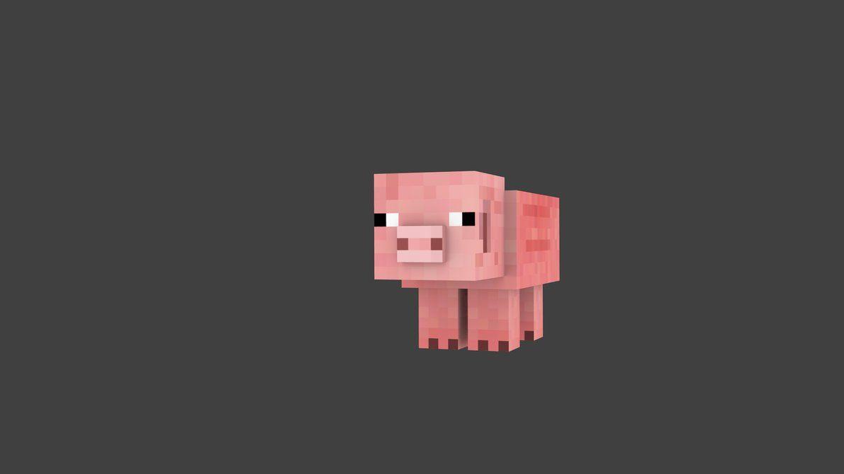 Hình nền lợn Minecraft đơn giản 1191x670