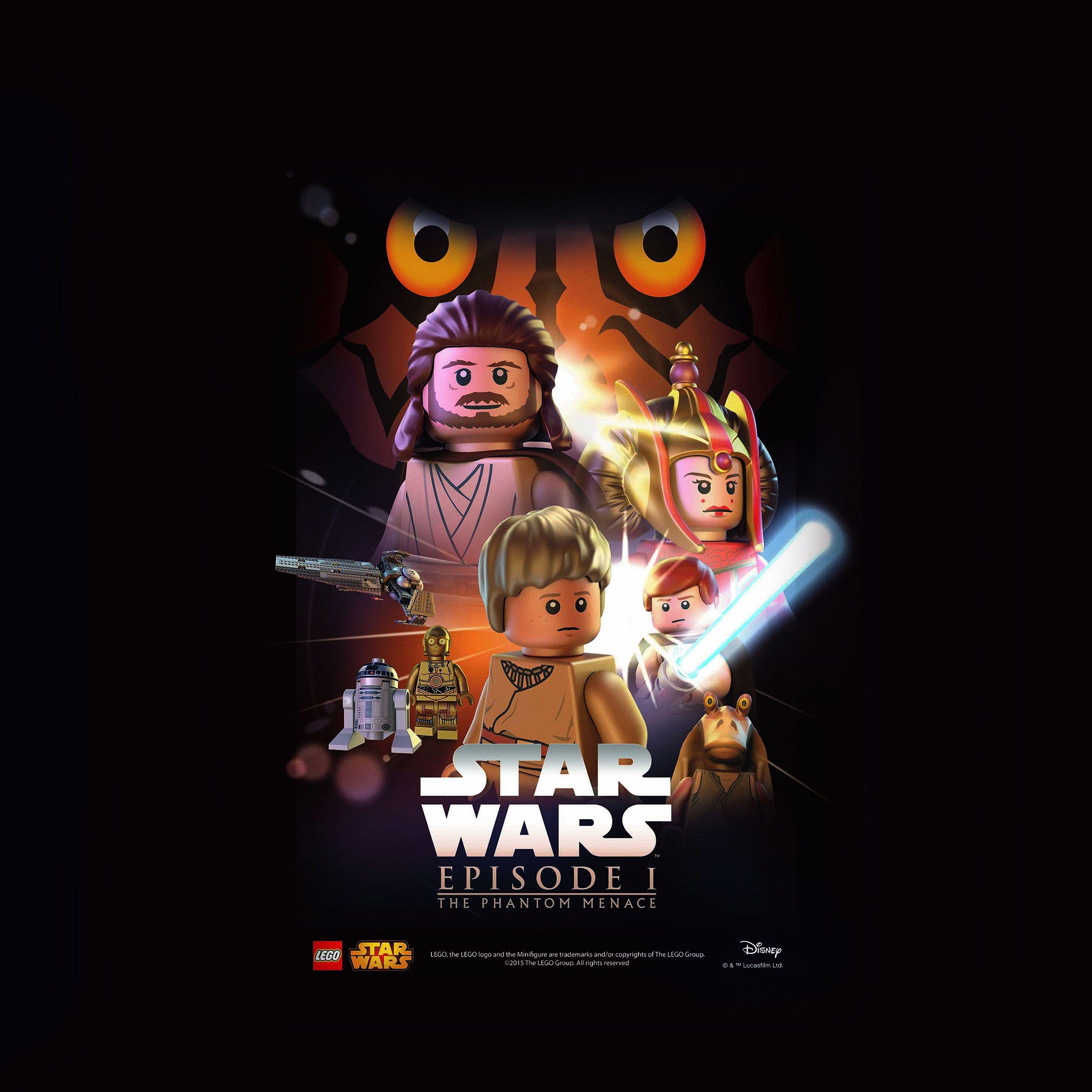 2732x2732 Starwars Lego Episode 1 Phantom Manace Film Art Wallpaper