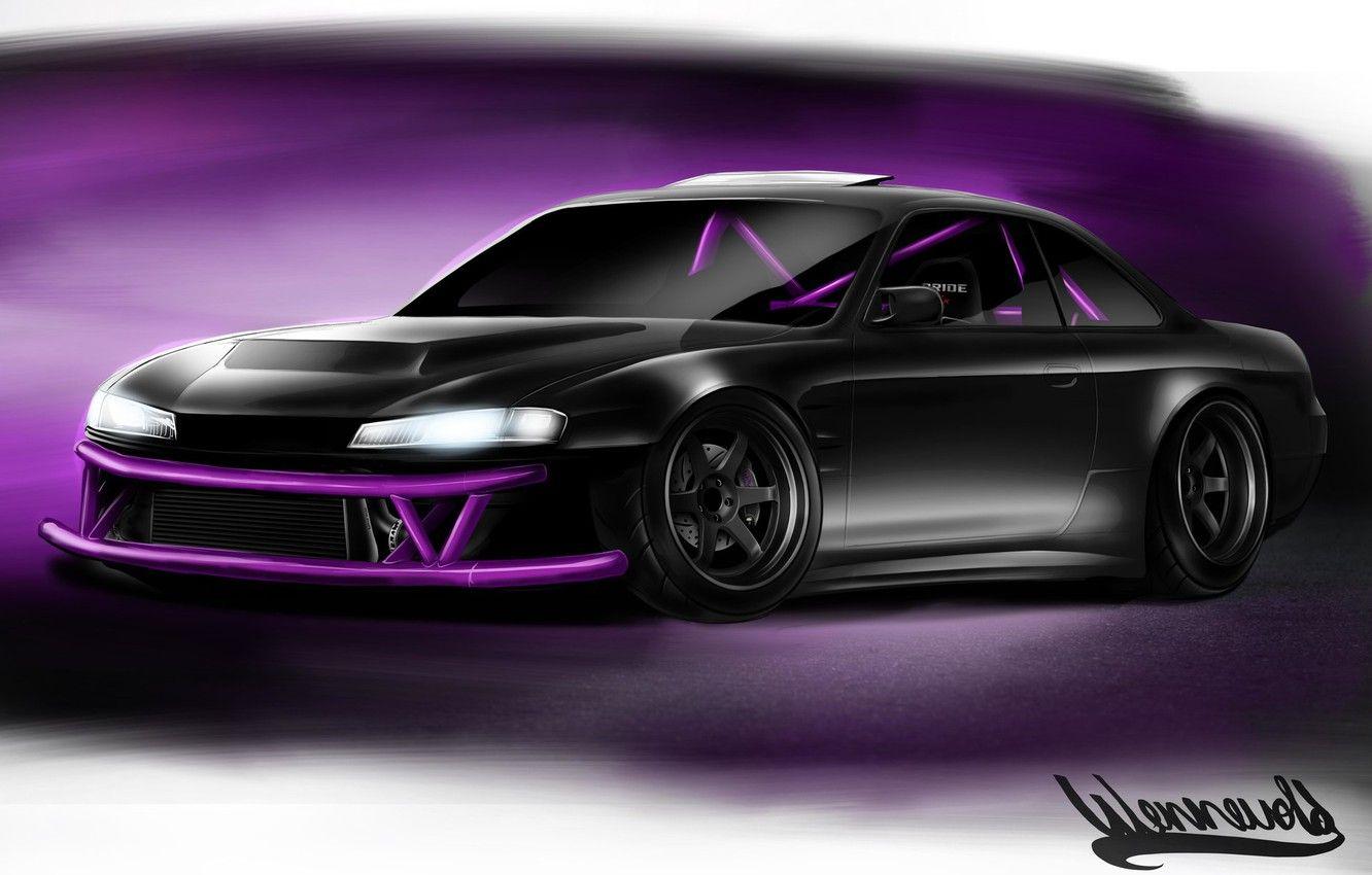 1332x850 Wallpaper Auto, Figure, Machine, Nissan, Drift, Art, Vehicles