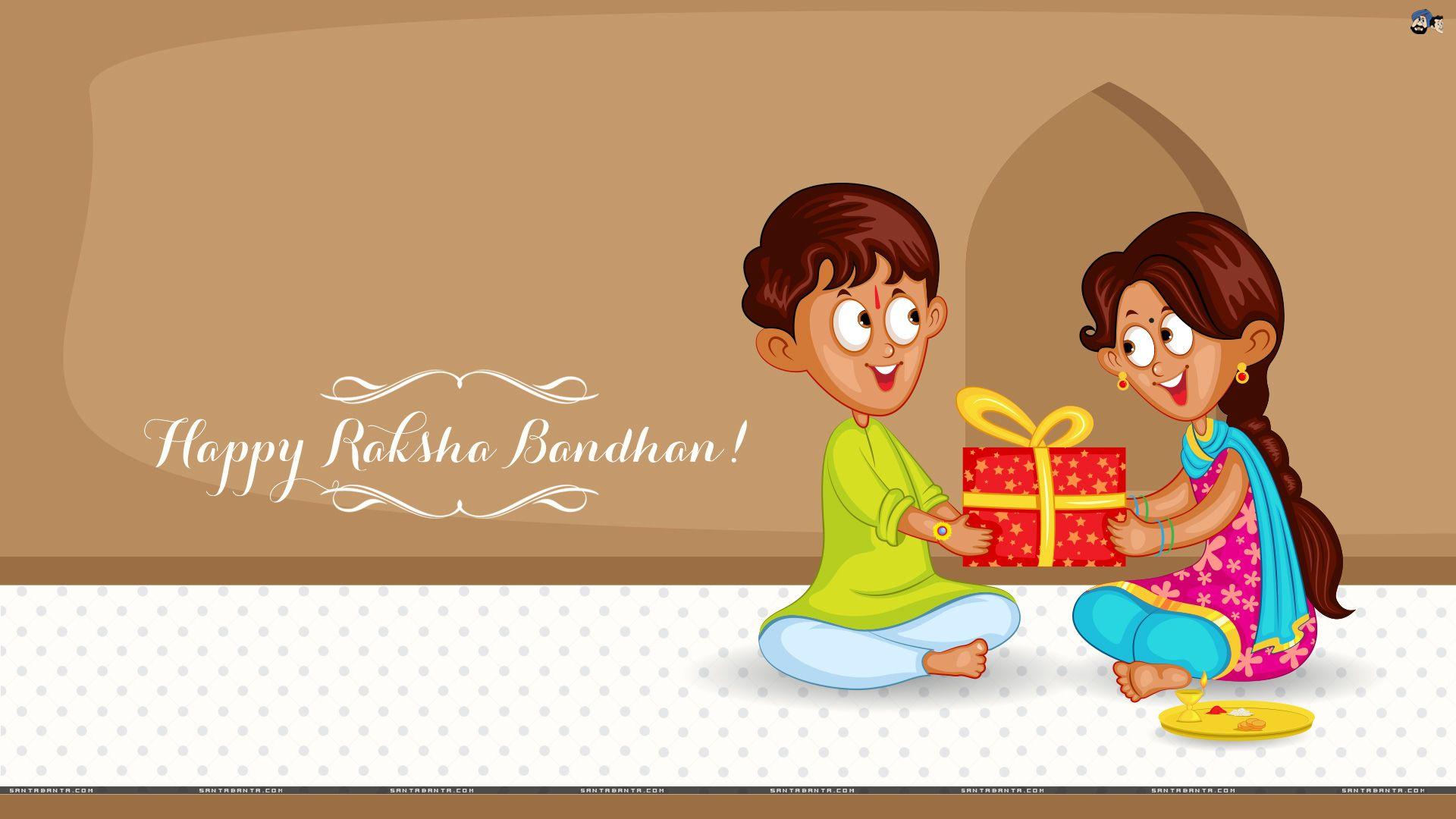 1920x1080 SantaBanta Happy Raksha Bandhan Wallpaper Download