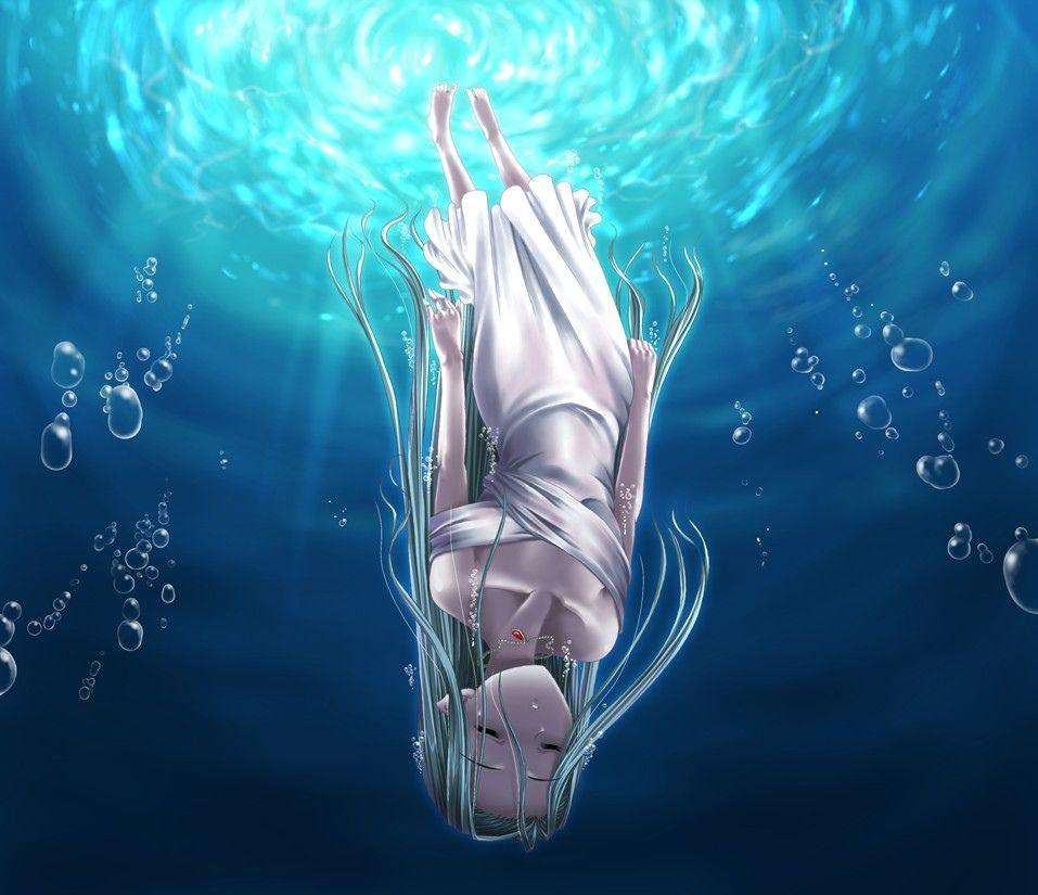 anime landscape underwater