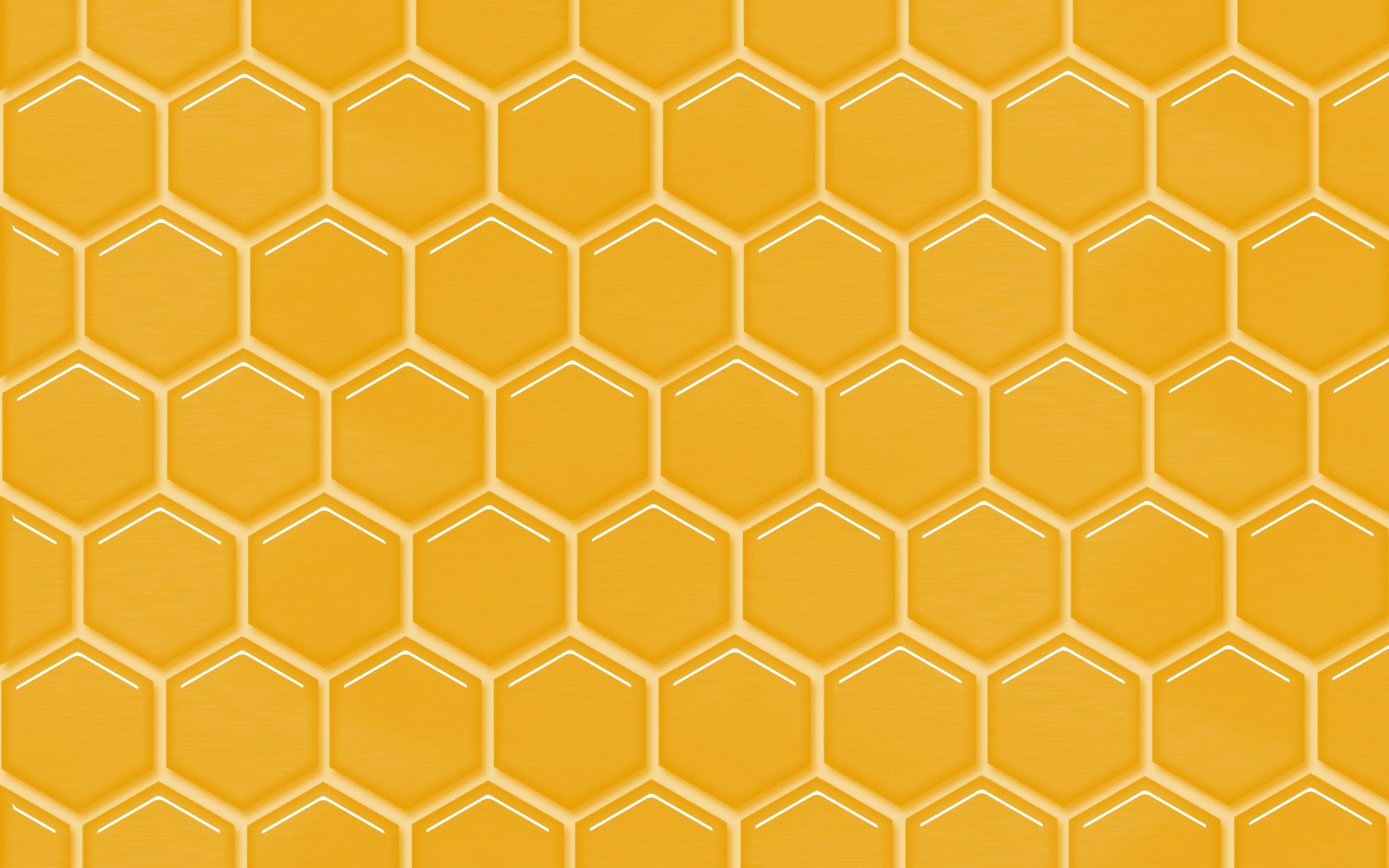 2560x1600 Download wallpaper honeycomb texture, honey, yellow honey texture, honey background, geometric art, honeycomb