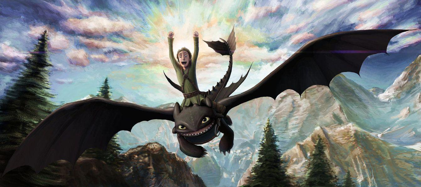 1341x596 Free download Hiccup and Toothless by HawkeyeWong [1341x596]