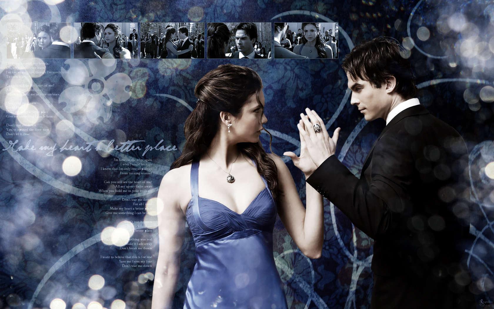 1680x1050 Vampire Diaries Wallpaper: Damon or Stefan?