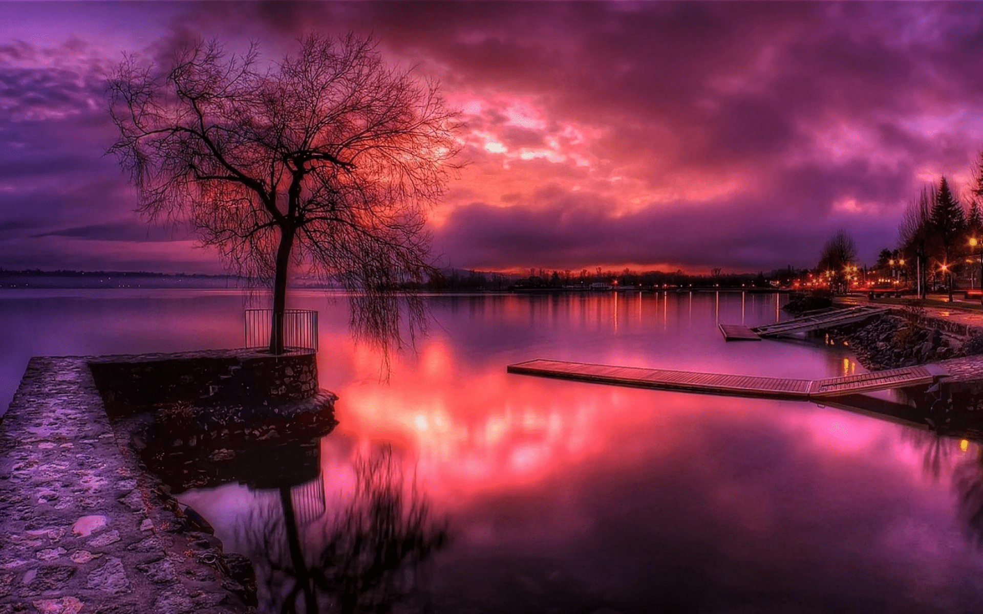 1920x1200 Glorious purple sunset HD Wallpaper