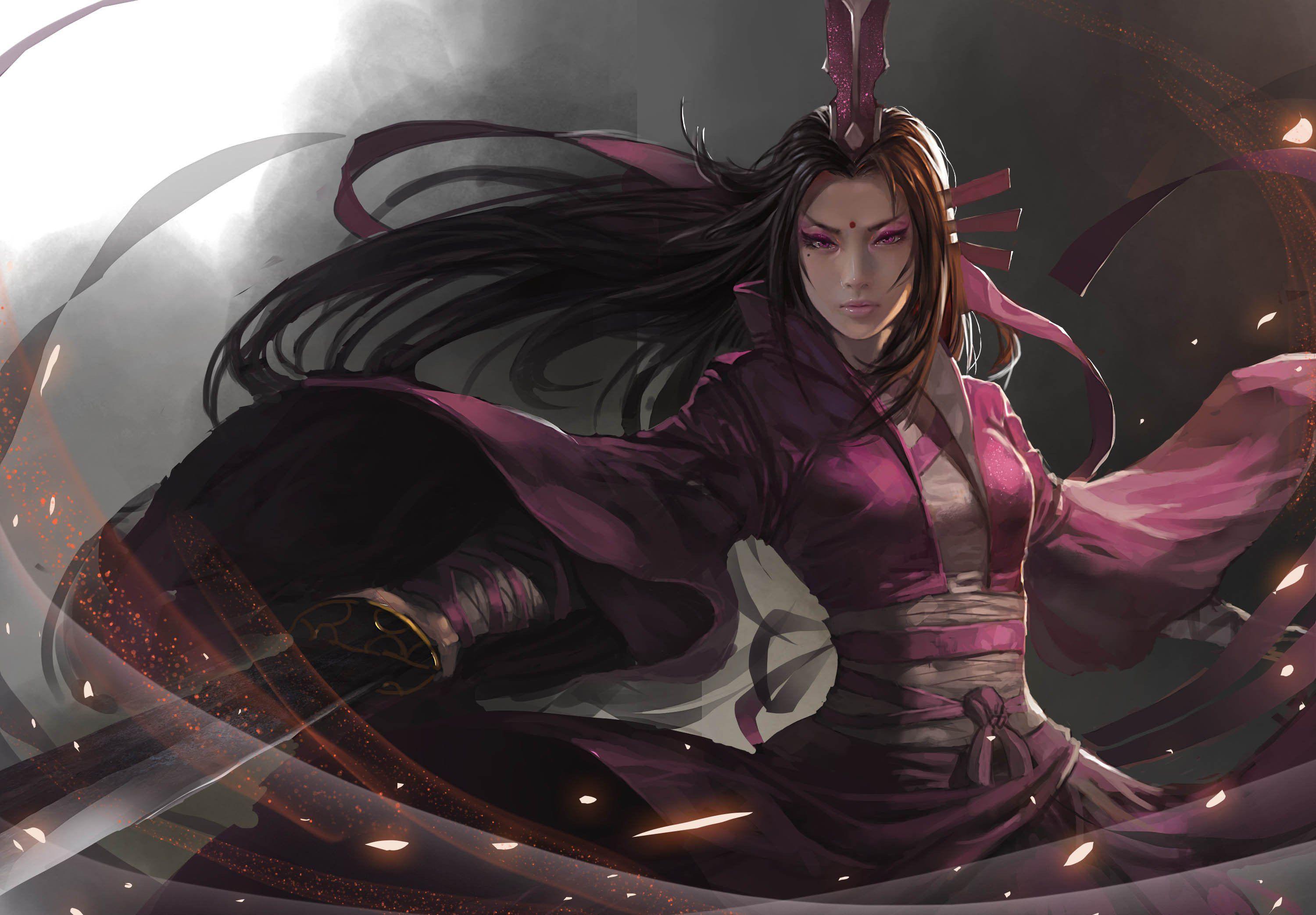 3000x2085 Blade sword art asian girl warrior wallpaperx2085