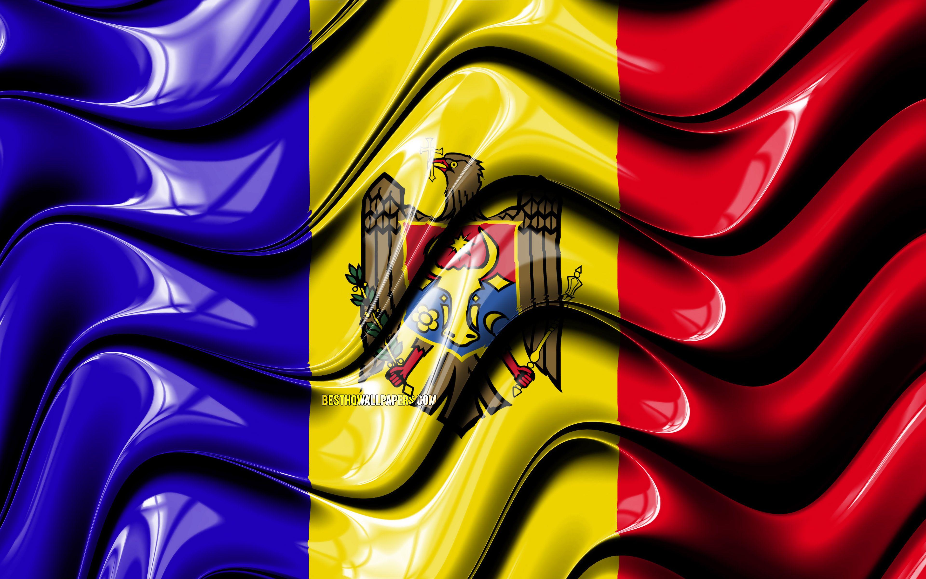 3840x2400 Download wallpaper Moldavian flag, 4k, Europe, national symbols