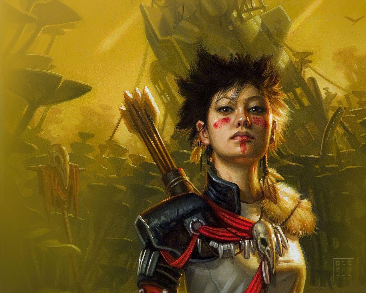 1280x1024 The Girl Warrior Wallpaper
