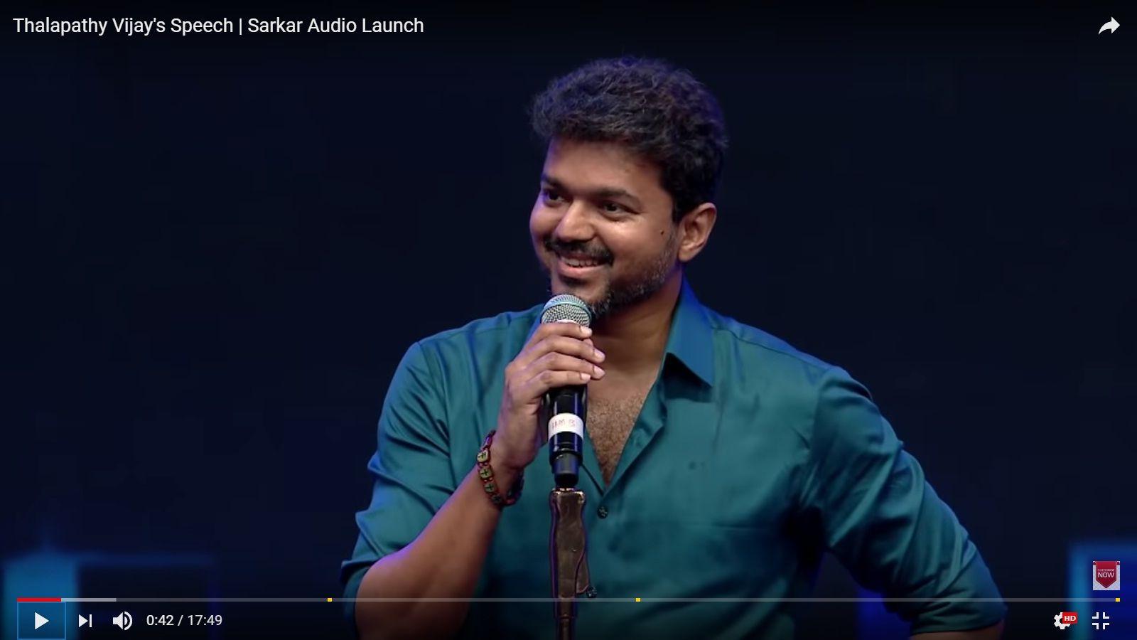 1600x900 Actor Vijay Mass Speech in Sarkar Audio Launch