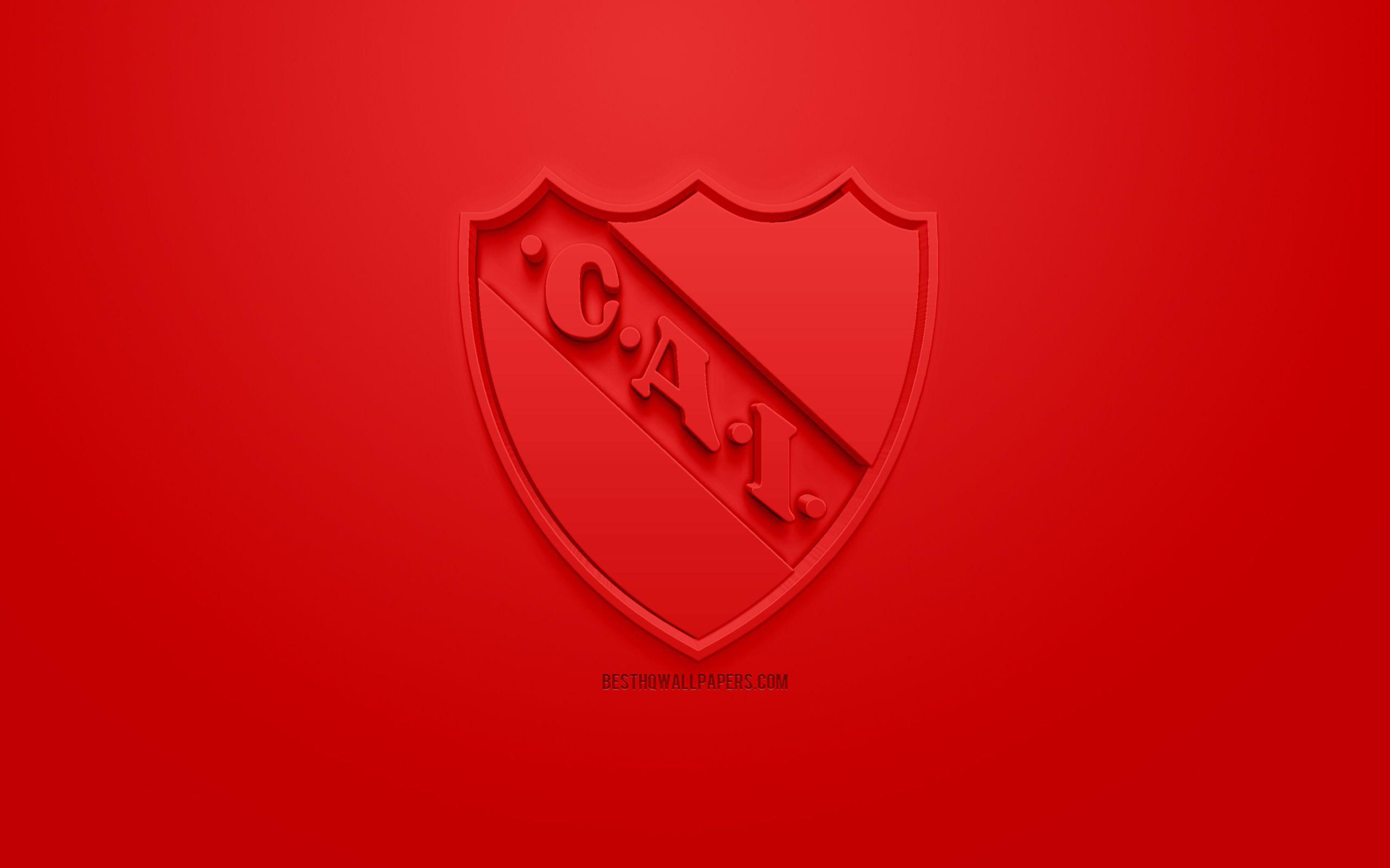 Club Atletico Independiente, creative 3D logo, red background, 3d