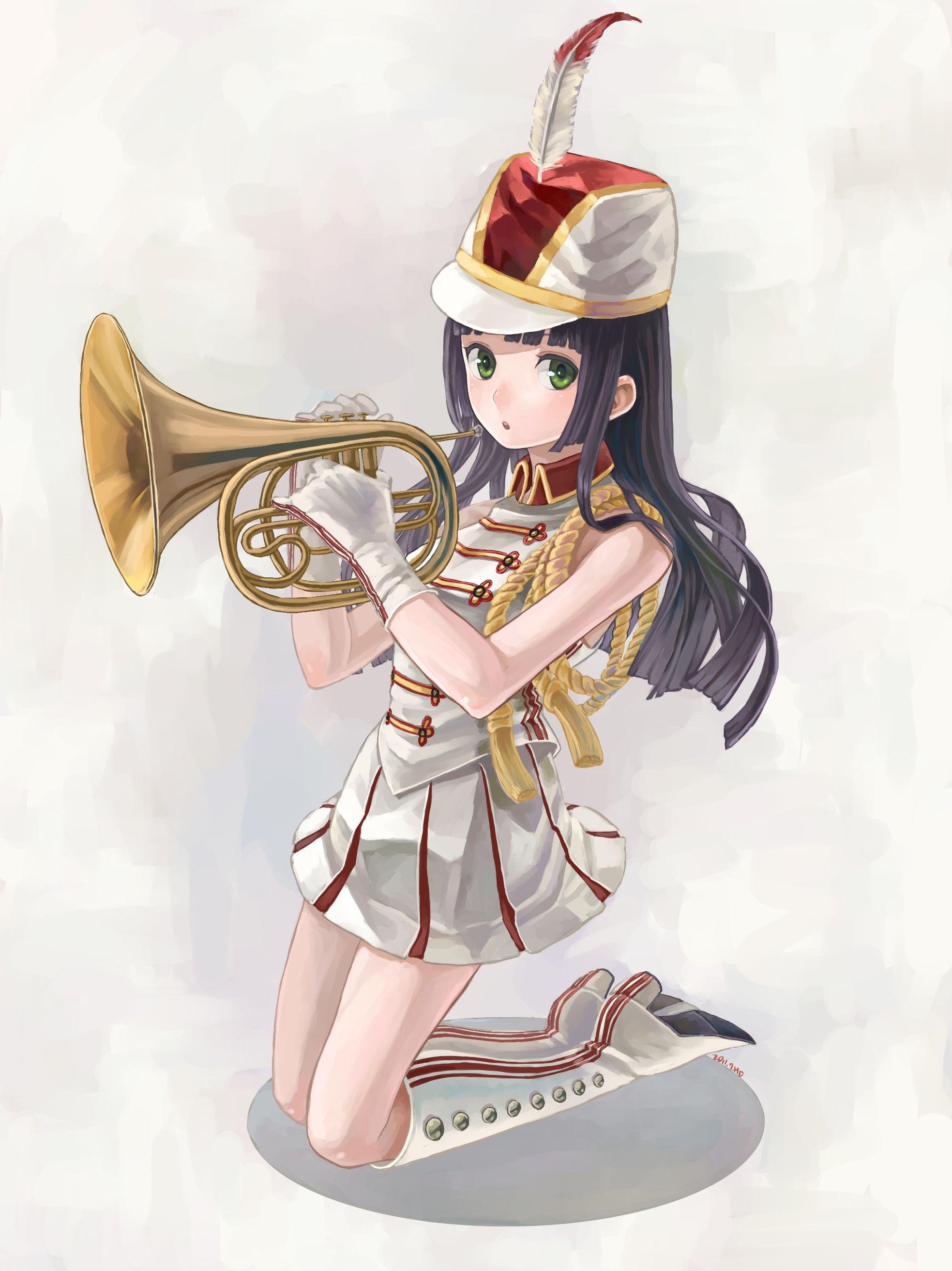 1967x2624 French Horn Instrument Anime Image Board