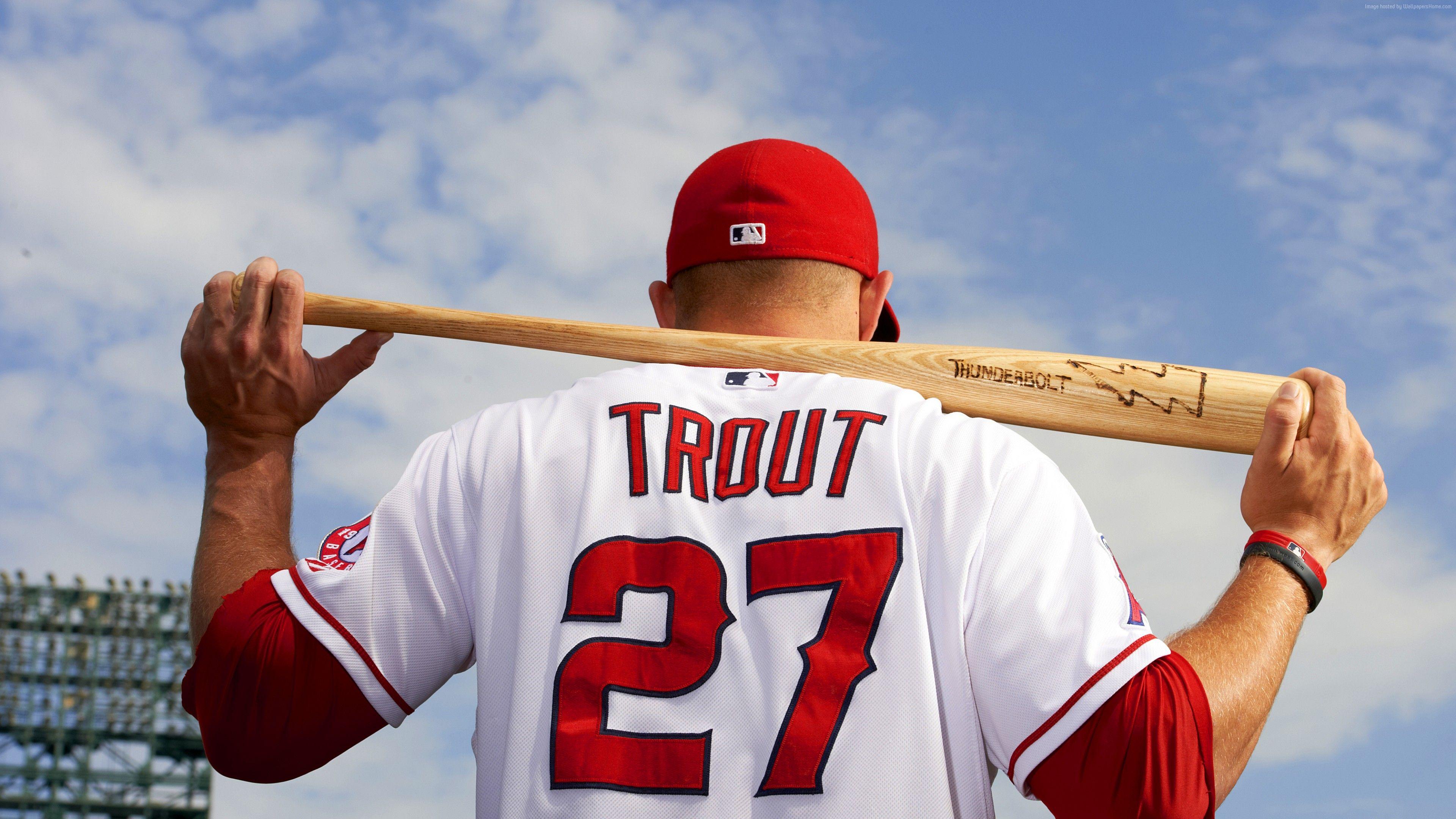 3840x2160 Wallpaper Baseball, Top baseball players, Mike Trout, Los Angeles