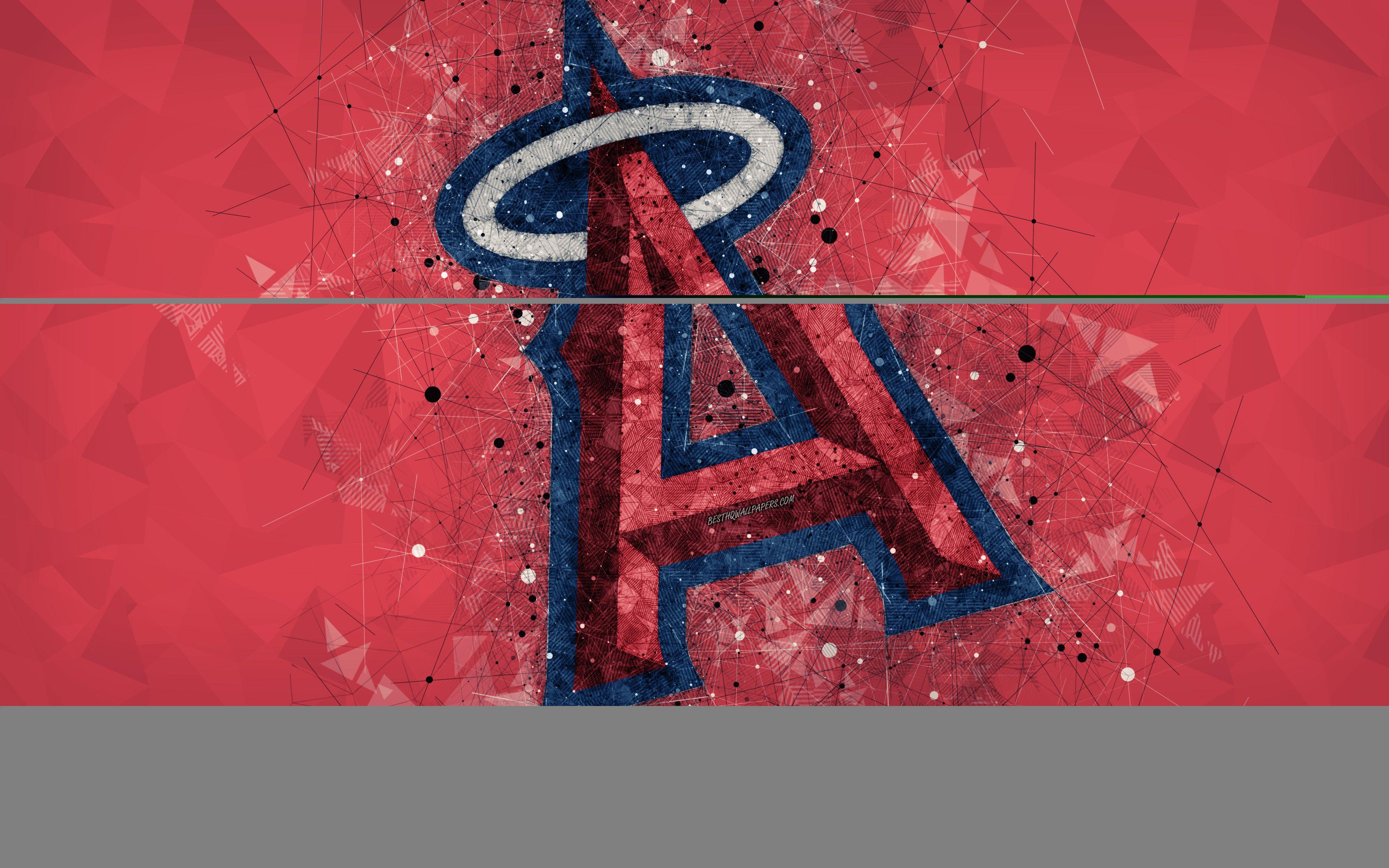 3840x2400 Download wallpaper Los Angeles Angels, 4k, art, logo, american