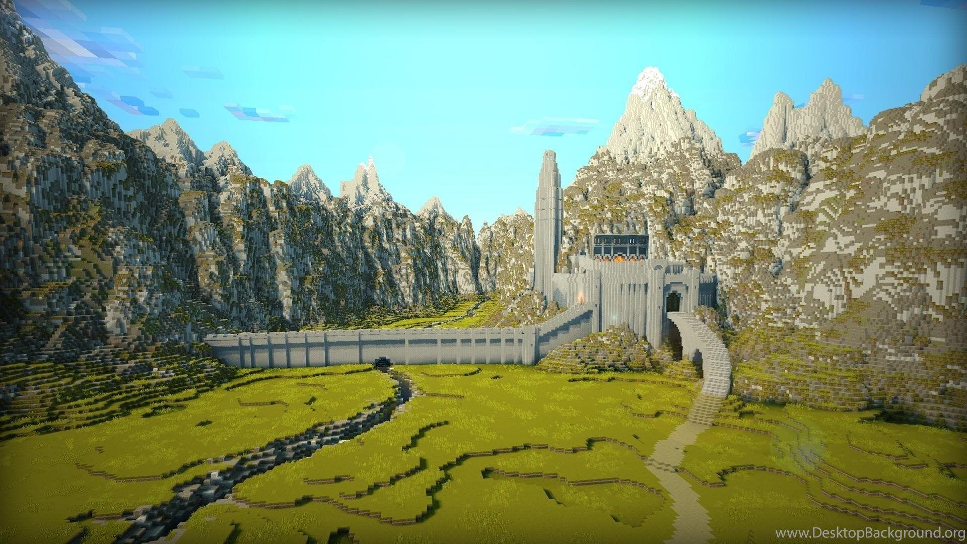 1920x1080 Lord Of Rings Minecraft Middle earth Helms Deep Wallpaper Desktop