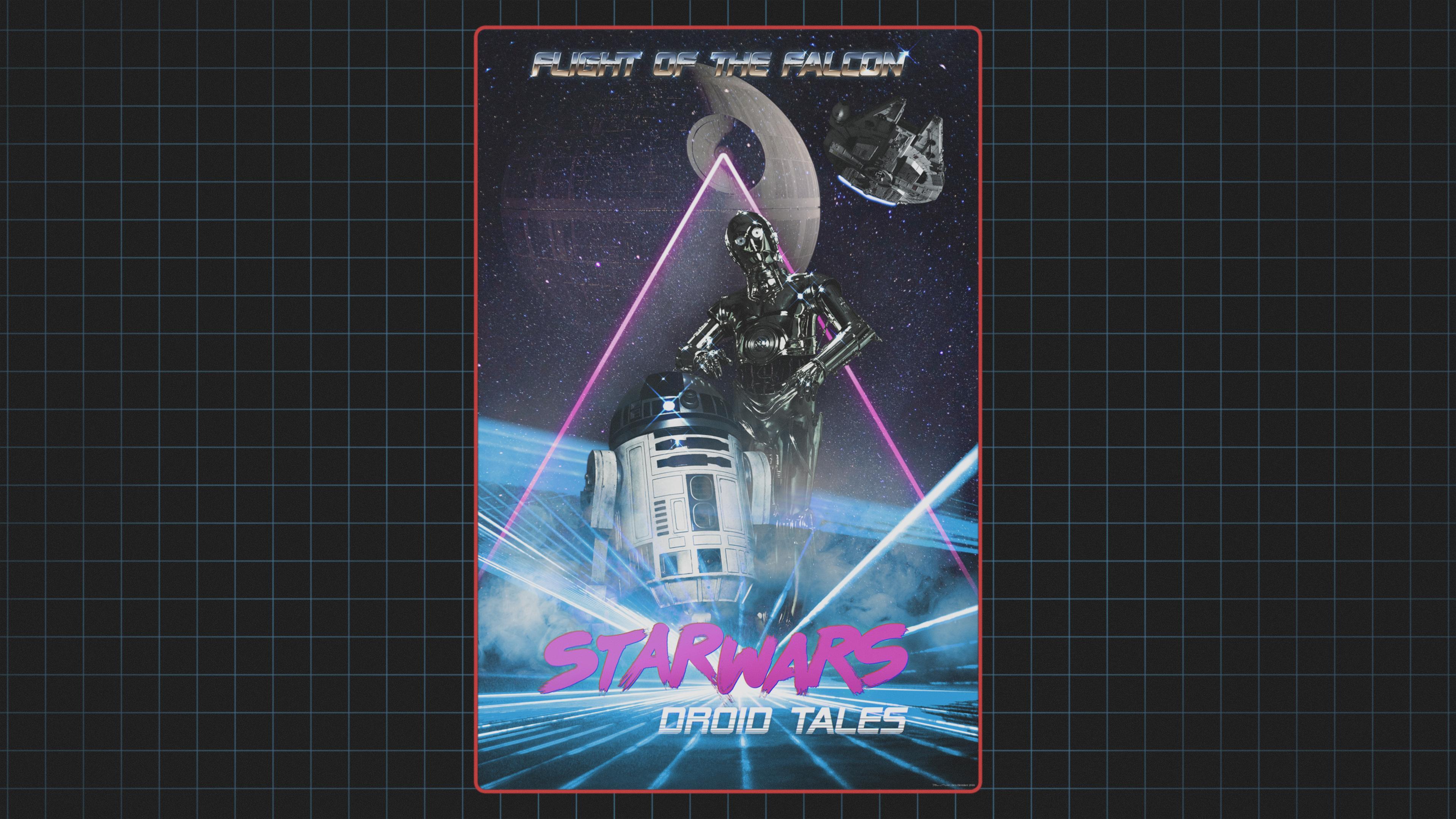 3840x2160 Retro Futuristic 80s Star Wars Poster Art [OC] [3840x2160]