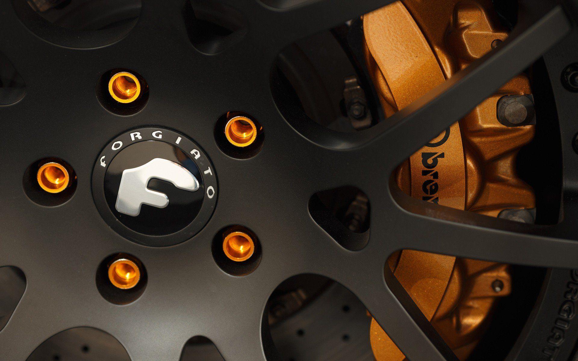1920x1200 Forgiato, Brembo, Rims, Wheels, Closeup, Orange Wallpaper HD
