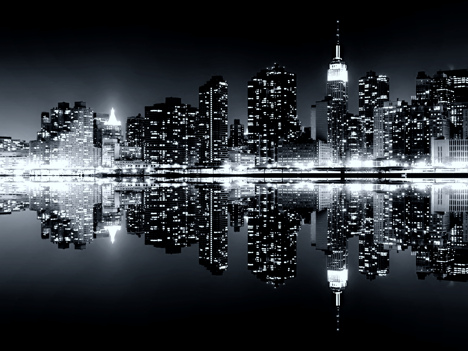 1600x1200 Download High Resolution New York Skyline at Night Wallpaper HD 8