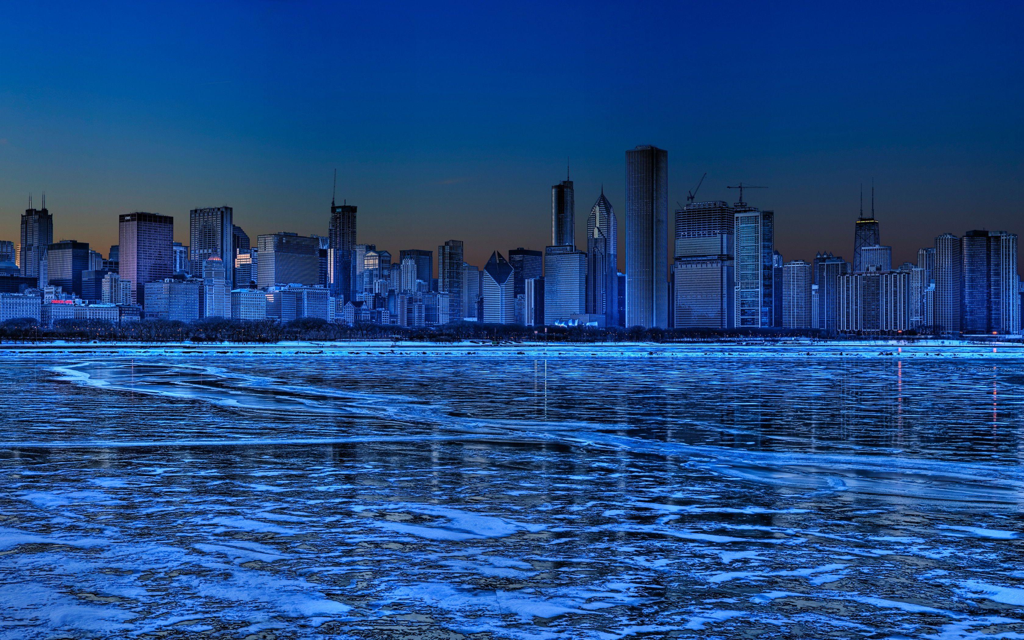 3360x2100 Chicago skyline night