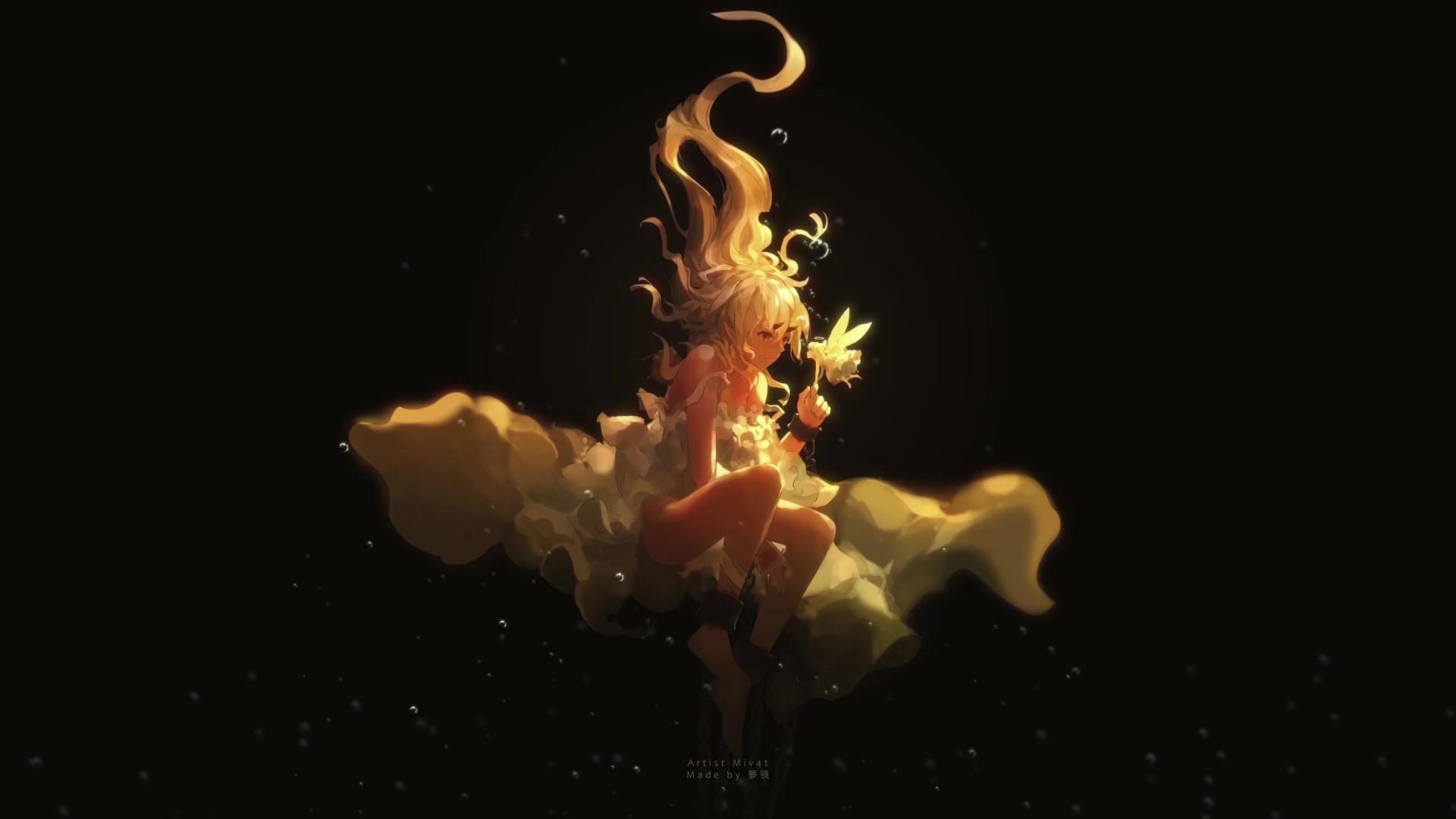 1920x1080 Sinking Anime Girl. Live Wallpaper [1920 x 1080]