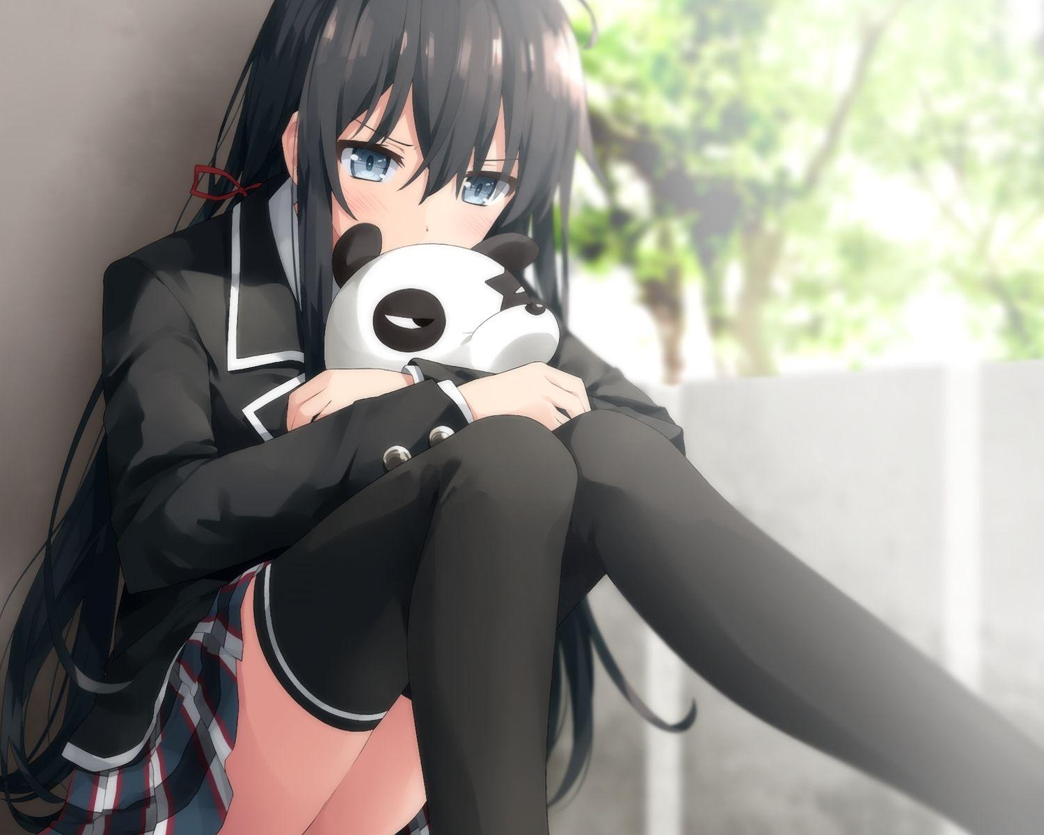 1500x1200 aqua eyes black hair blush cropped haribote (tarao) long hair