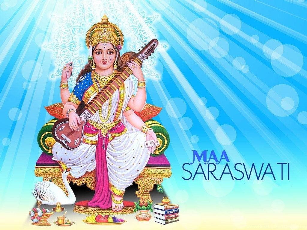 1024x768 Maa Saraswati HD Wallpaper Desktop Background