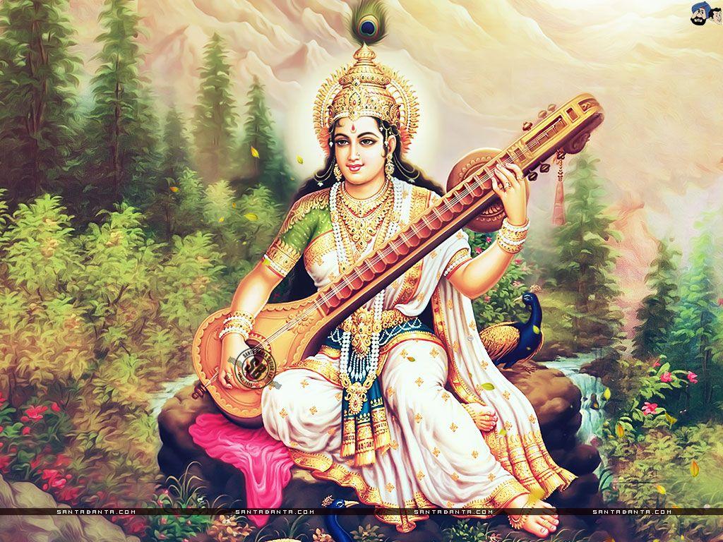 Goddess Saraswati Wallpapers - Top Free Goddess Saraswati Backgrounds -  WallpaperAccess