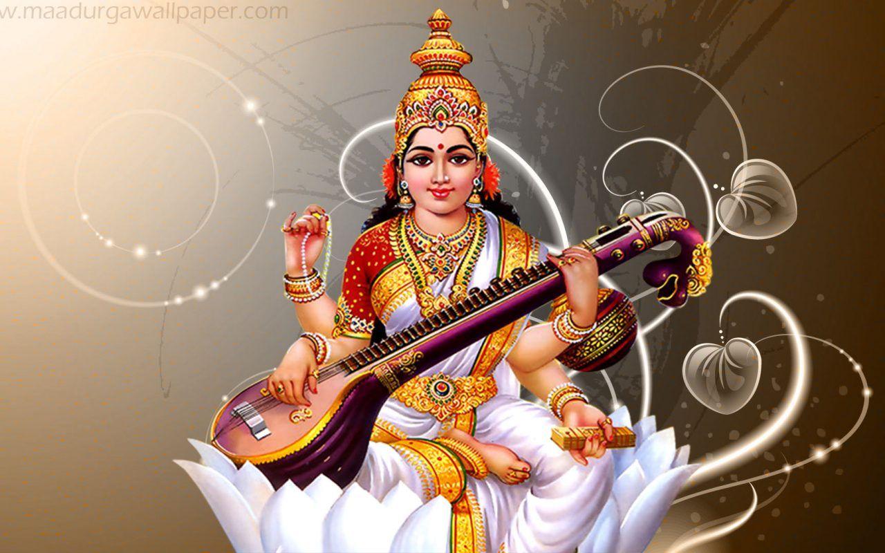 1280x800 Download Free HD Wallpaper of maa saraswati / माँ