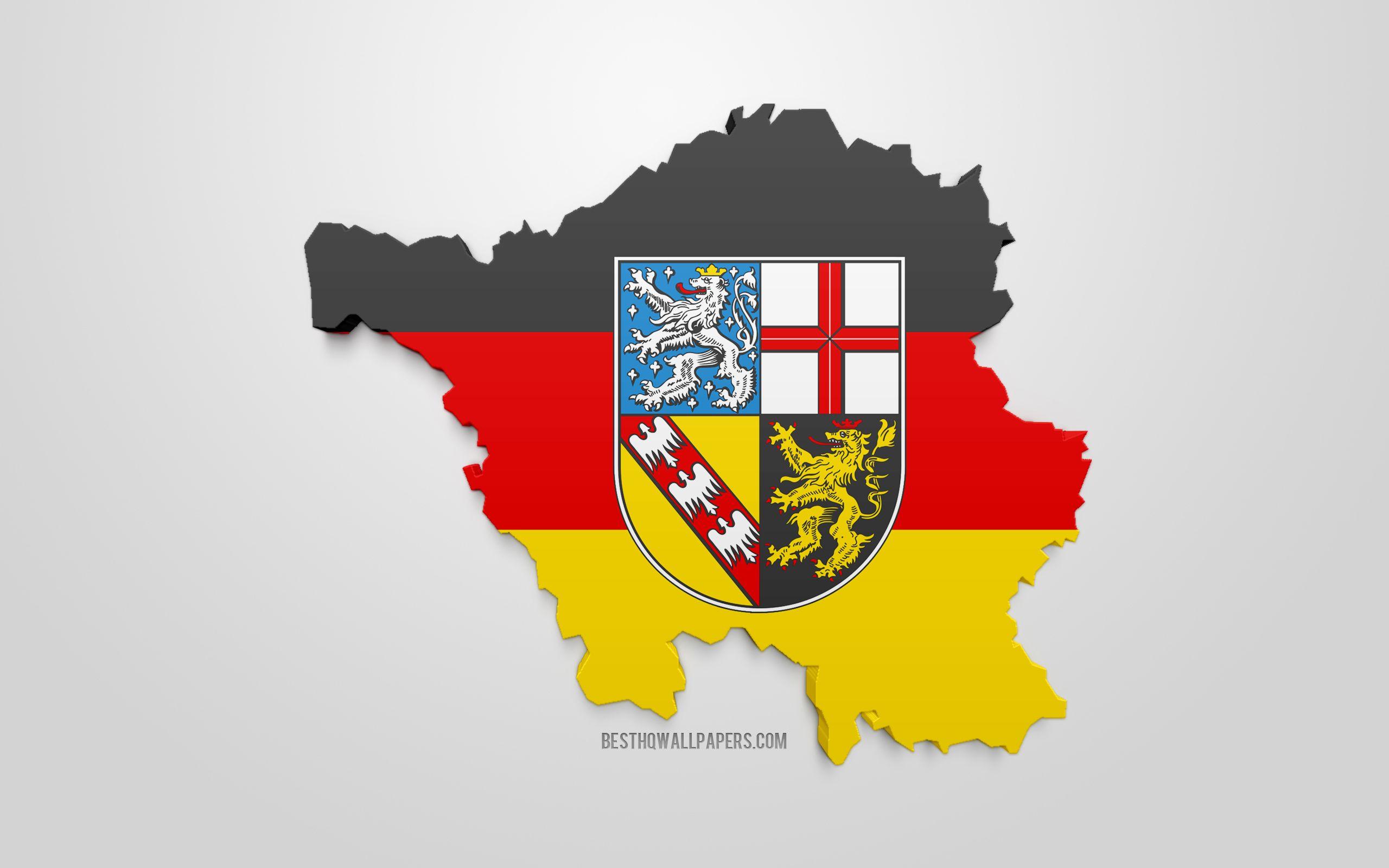 2560x1600 Download wallpaper Saarland map silhouette, 3D flag of Saarland, federal state of Germany, 3D art, Saarland 3D flag, Germany, Europe, Saarland, geography, States of Germany for desktop with resolution 2560x1600. High Quality