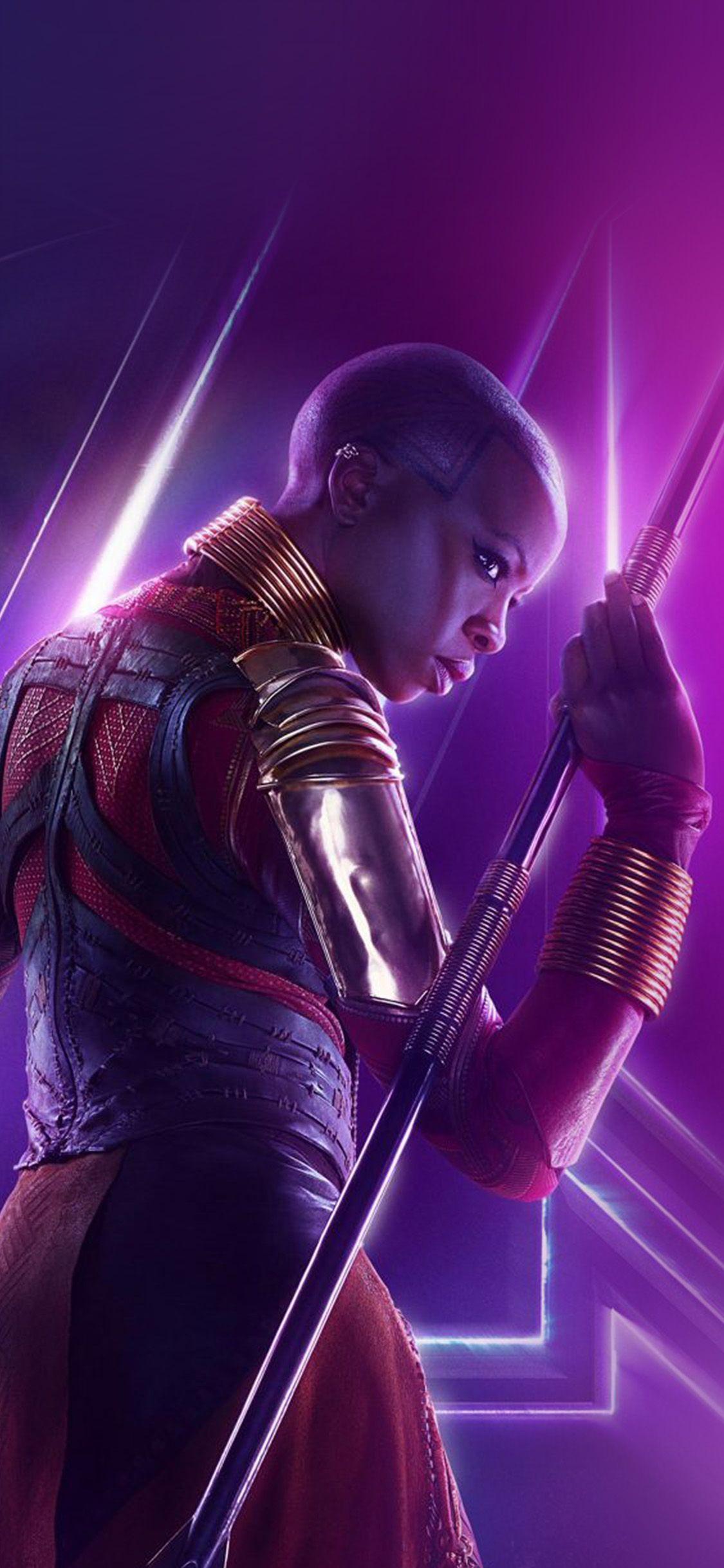 1125x2436 Avengers Danai Girl Blackpanther Hero Marvel Art Film Wallpaper