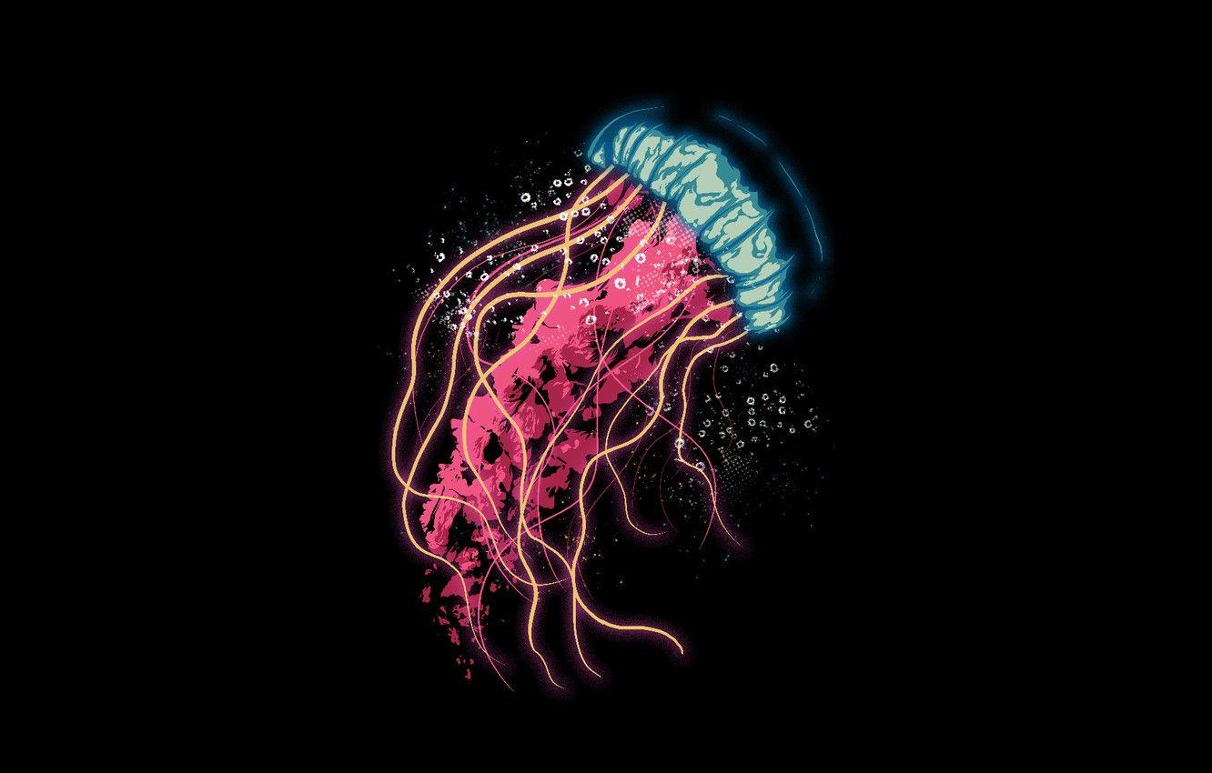1332x850 Wallpaper Medusa, tentacles, black background image for desktop