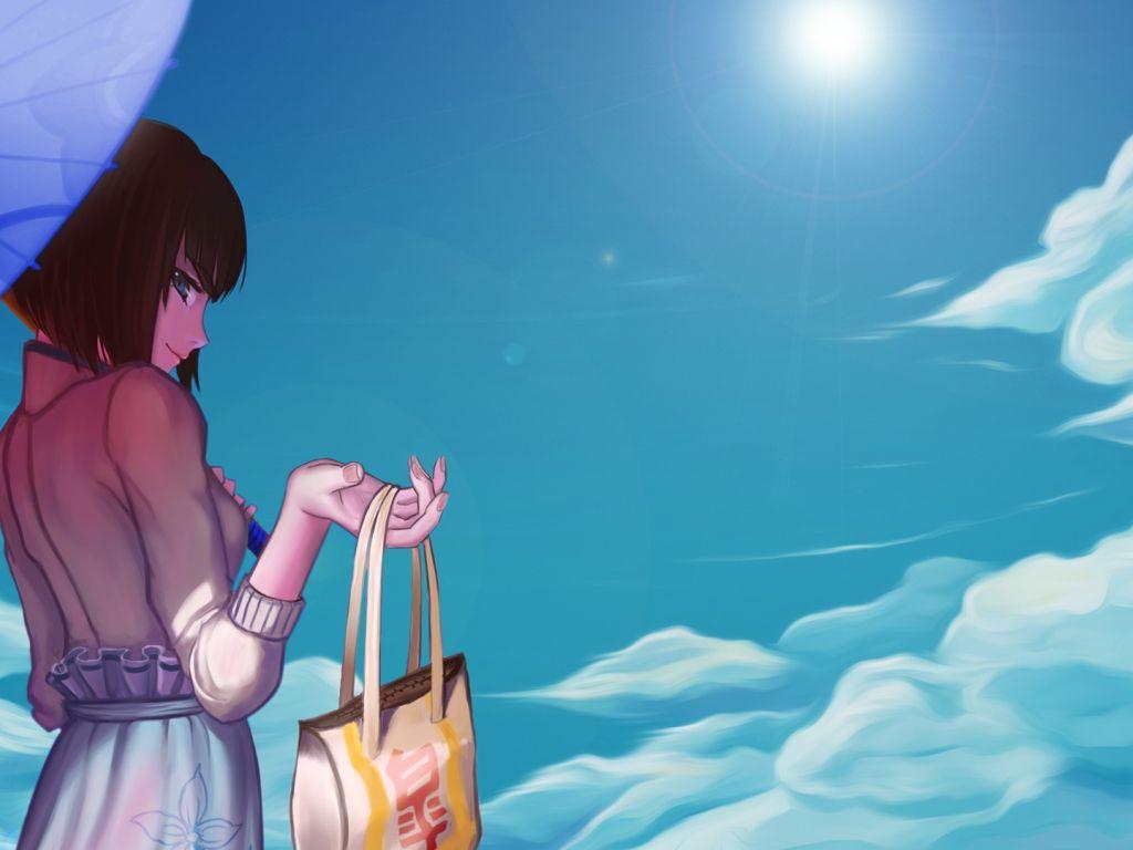 1024x768 Desktop Wallpaper Umbrella, Holiday, Satsuki Kiryūin, Kill La Kill
