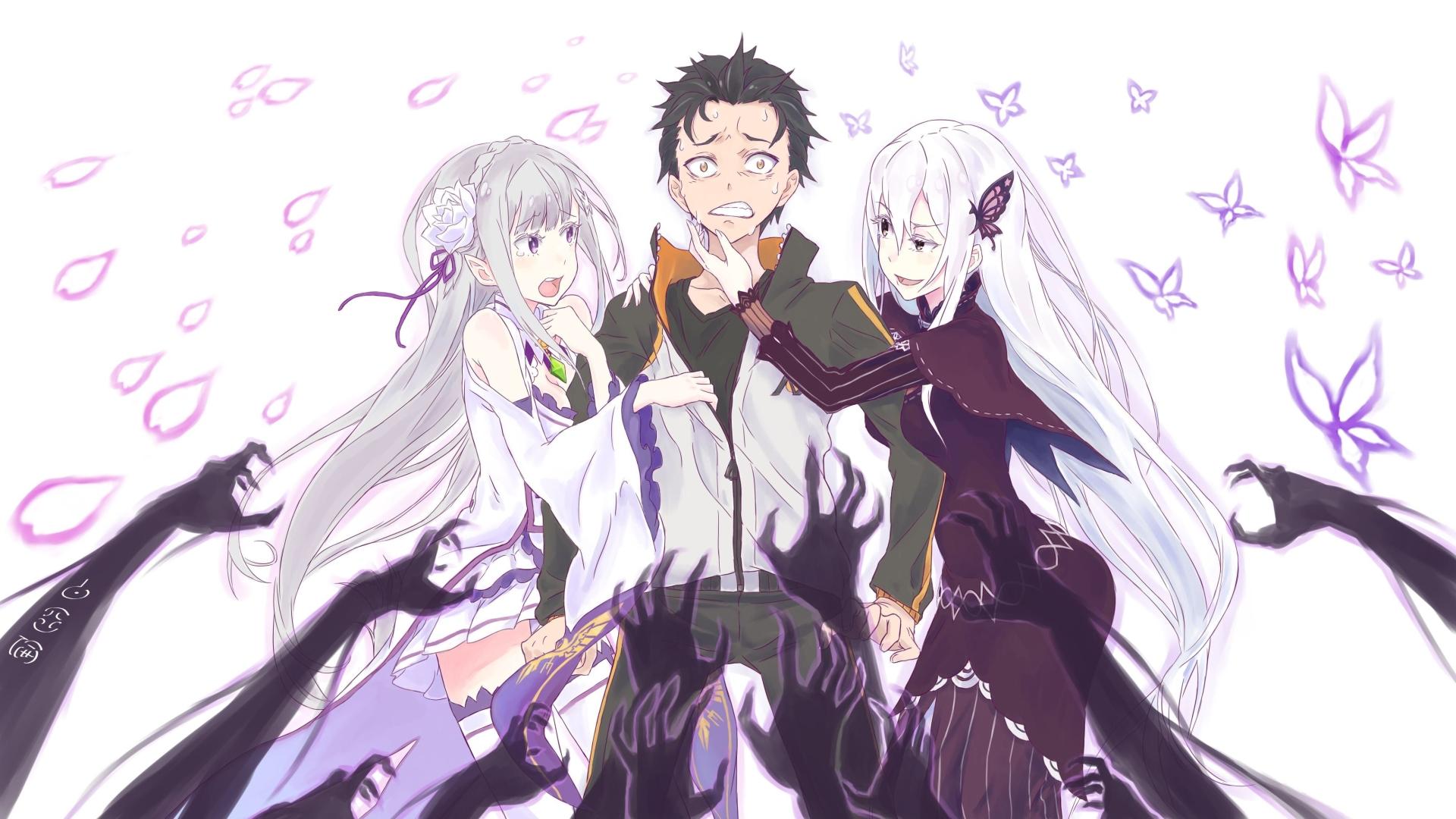 1920x1080 Anime Re:ZERO -Starting Life in Another World- Subaru Natsuki Echidna Emilia HD Wallpaper. Background Image (1920x1080)