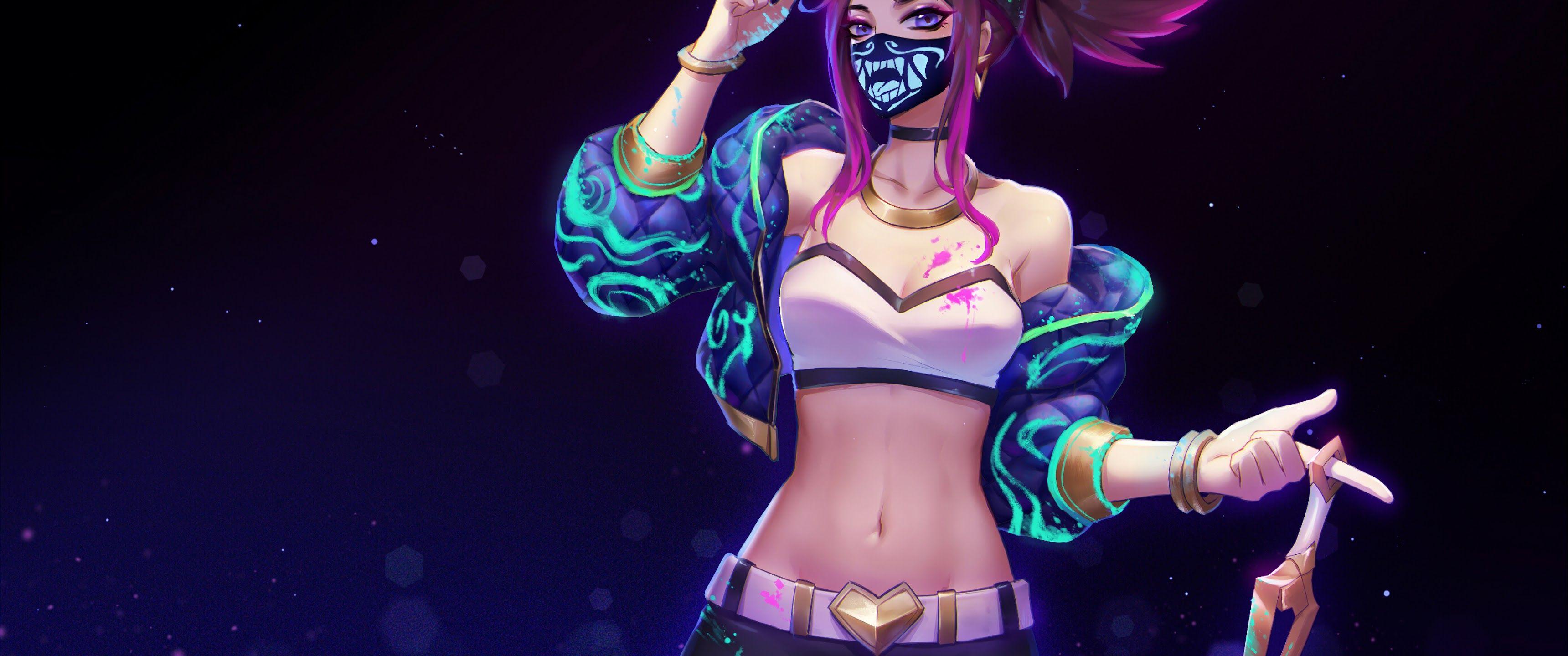 3440x1440 K DA Akali LoL 4K 3840x2160 Wallpaper
