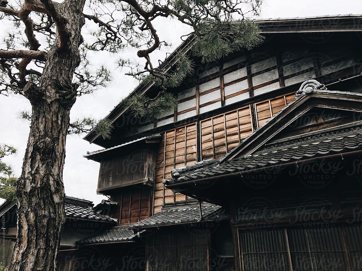 1200x900 view of small traditional home in japanese village country side