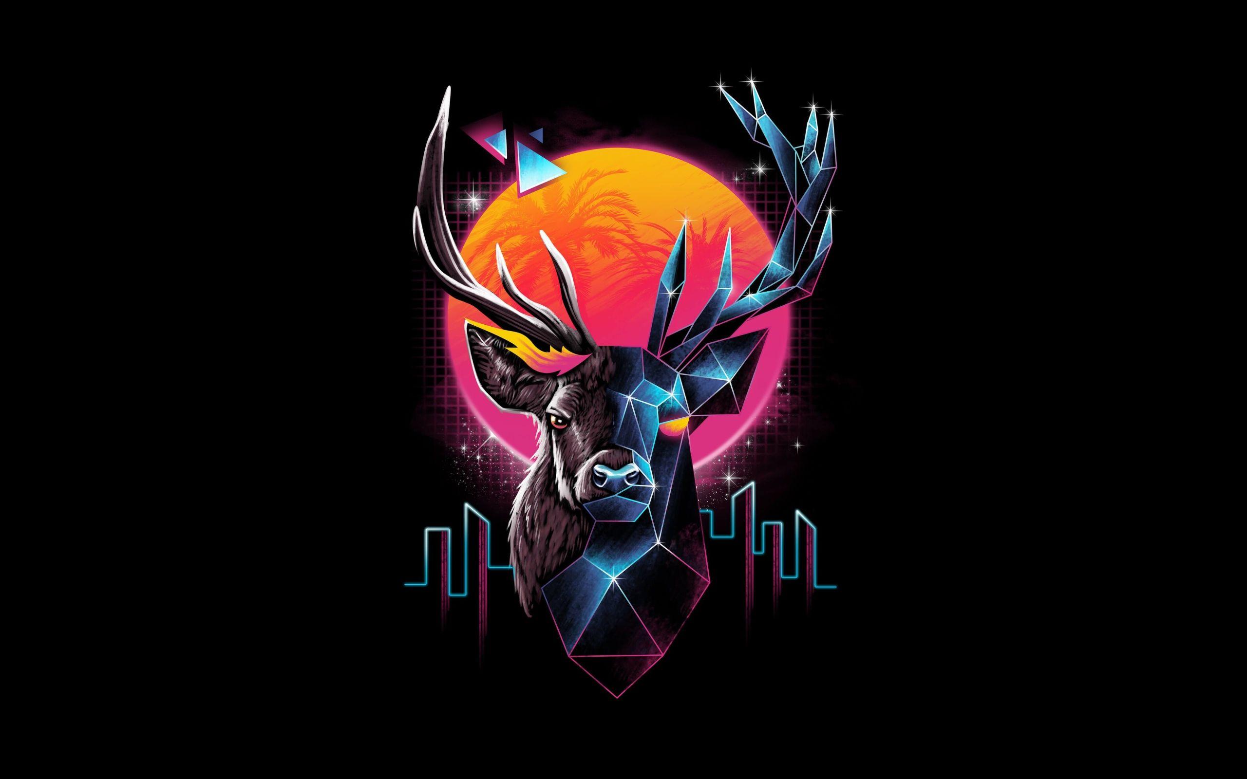 2560x1600 Wallpaper of Artistic, Deer, Retro, Vincent Trinidad background