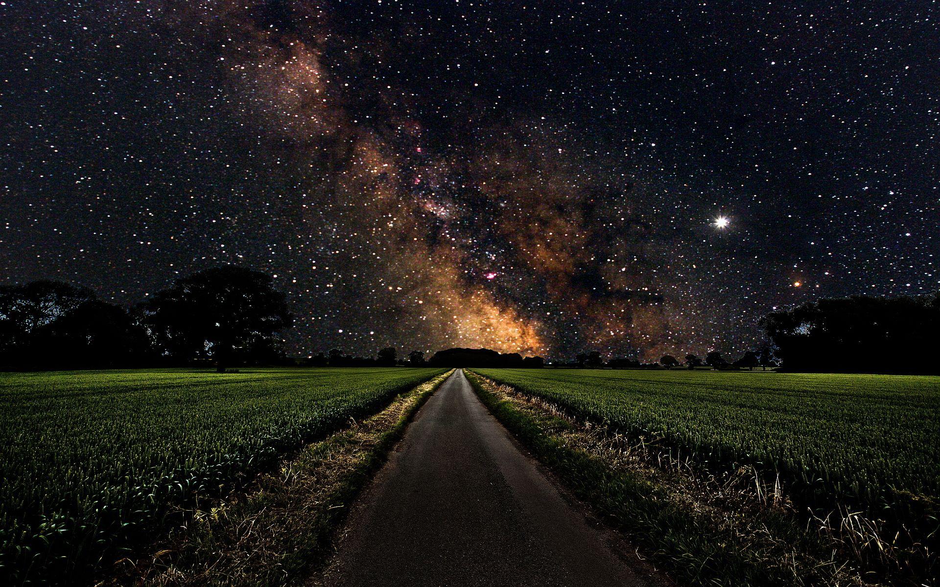 1920x1200 Space stars road wallpaperx1200