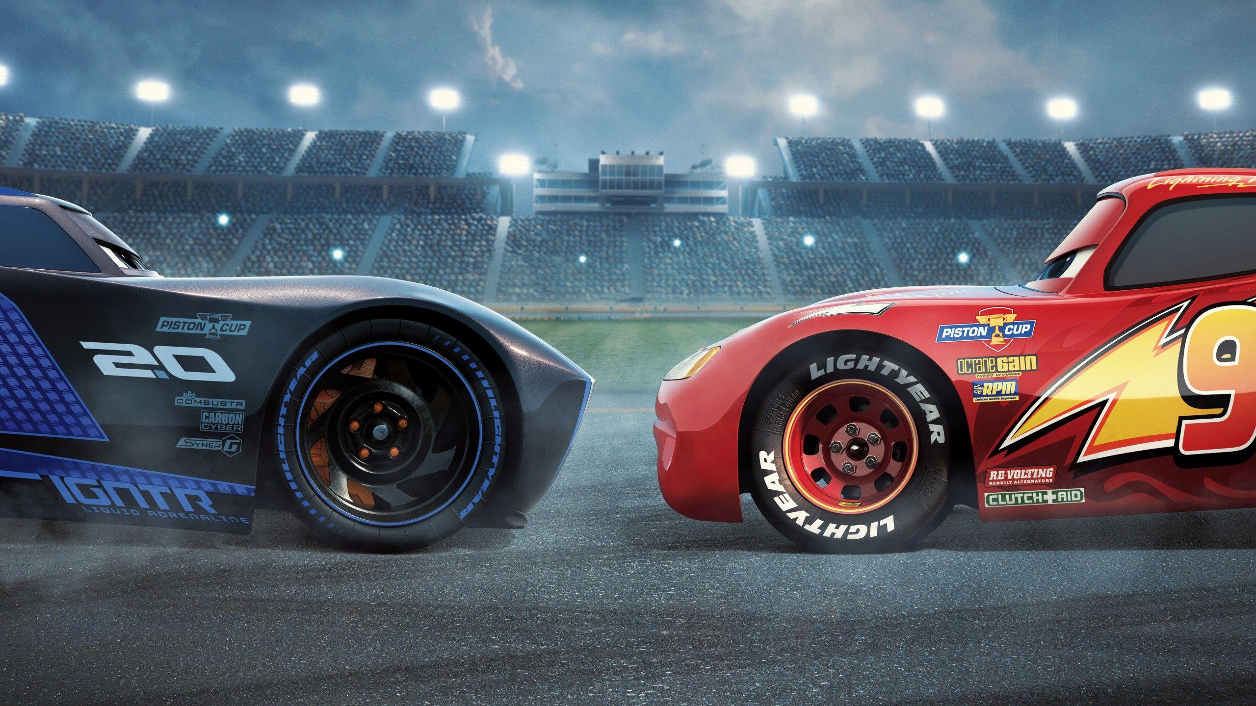 2560x1440 Cars 3 Jackson Storm vs Lightning McQueen Wallpaper. HD